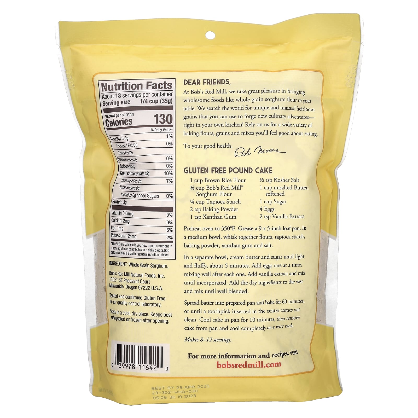 Bob's Red Mill, Sorghum Flour, 22 oz ( 624 g) - Image 2