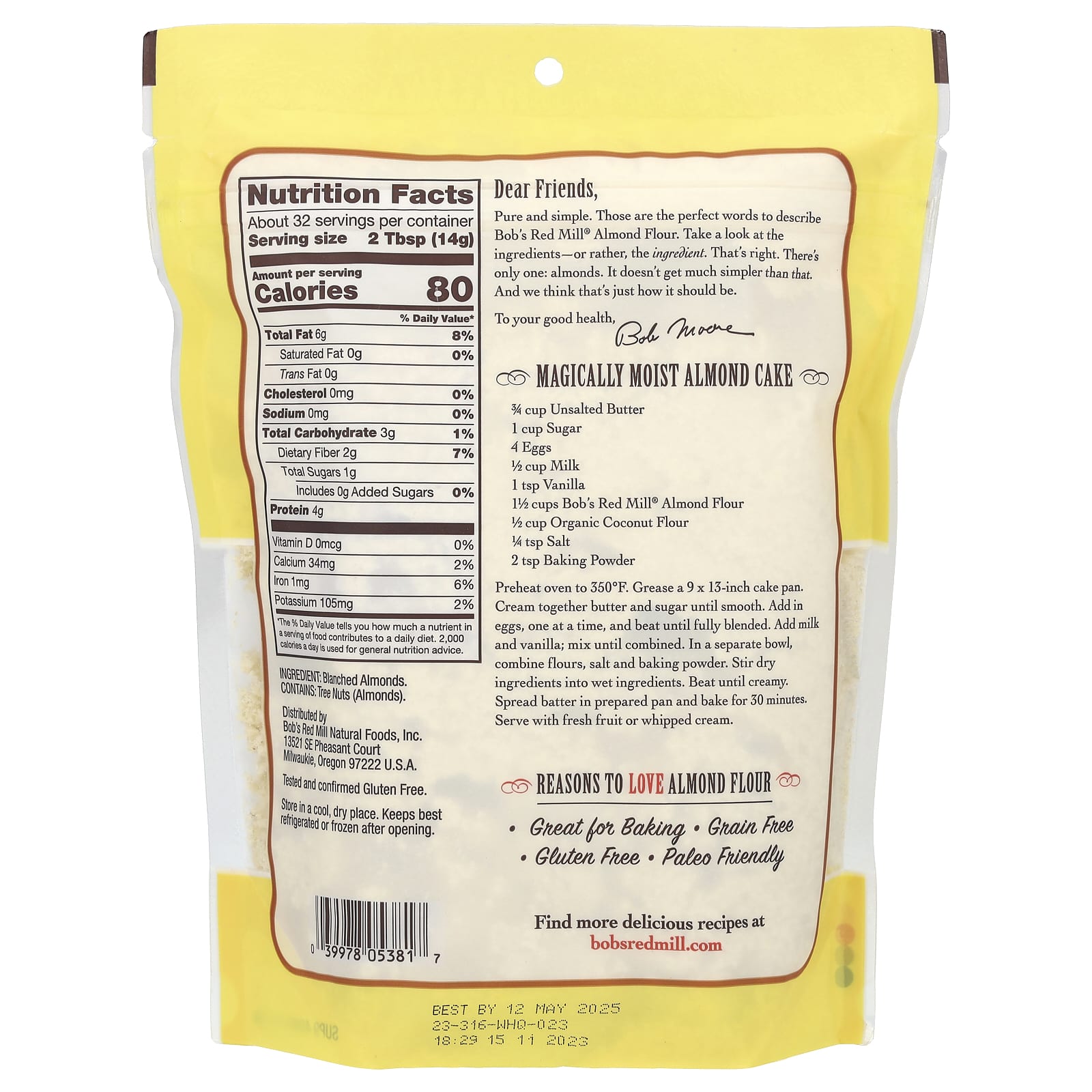 Bob's Red Mill, Super-Fine Almond Flour, 16 oz (453 g) - Image 2
