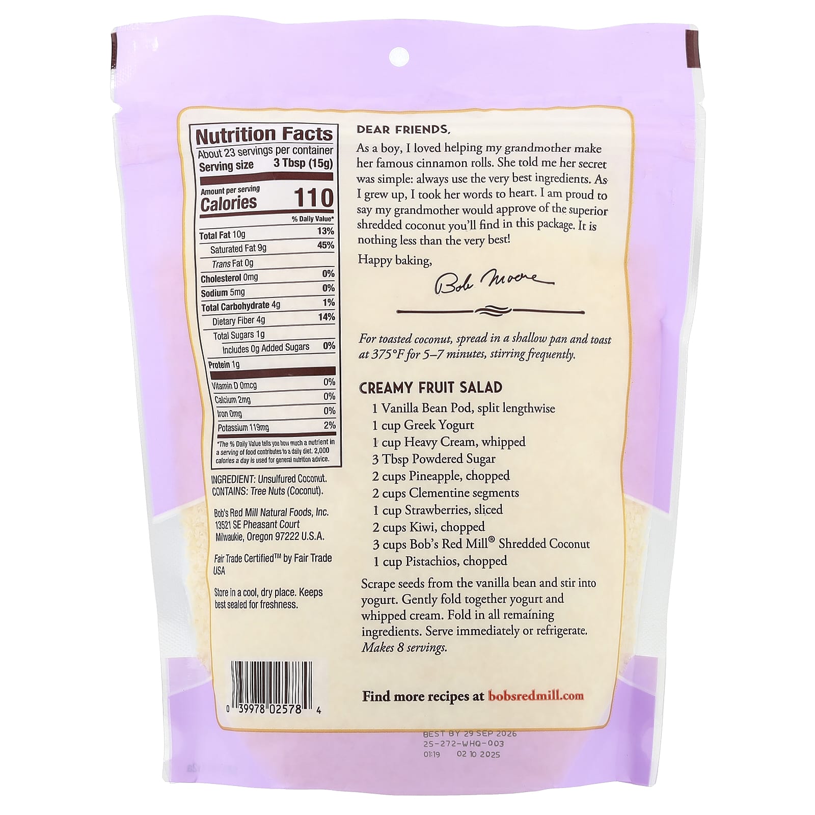 Bob's Red Mill, Shredded Coconut, Unsweetened, 12 oz (340 g) - Image 2