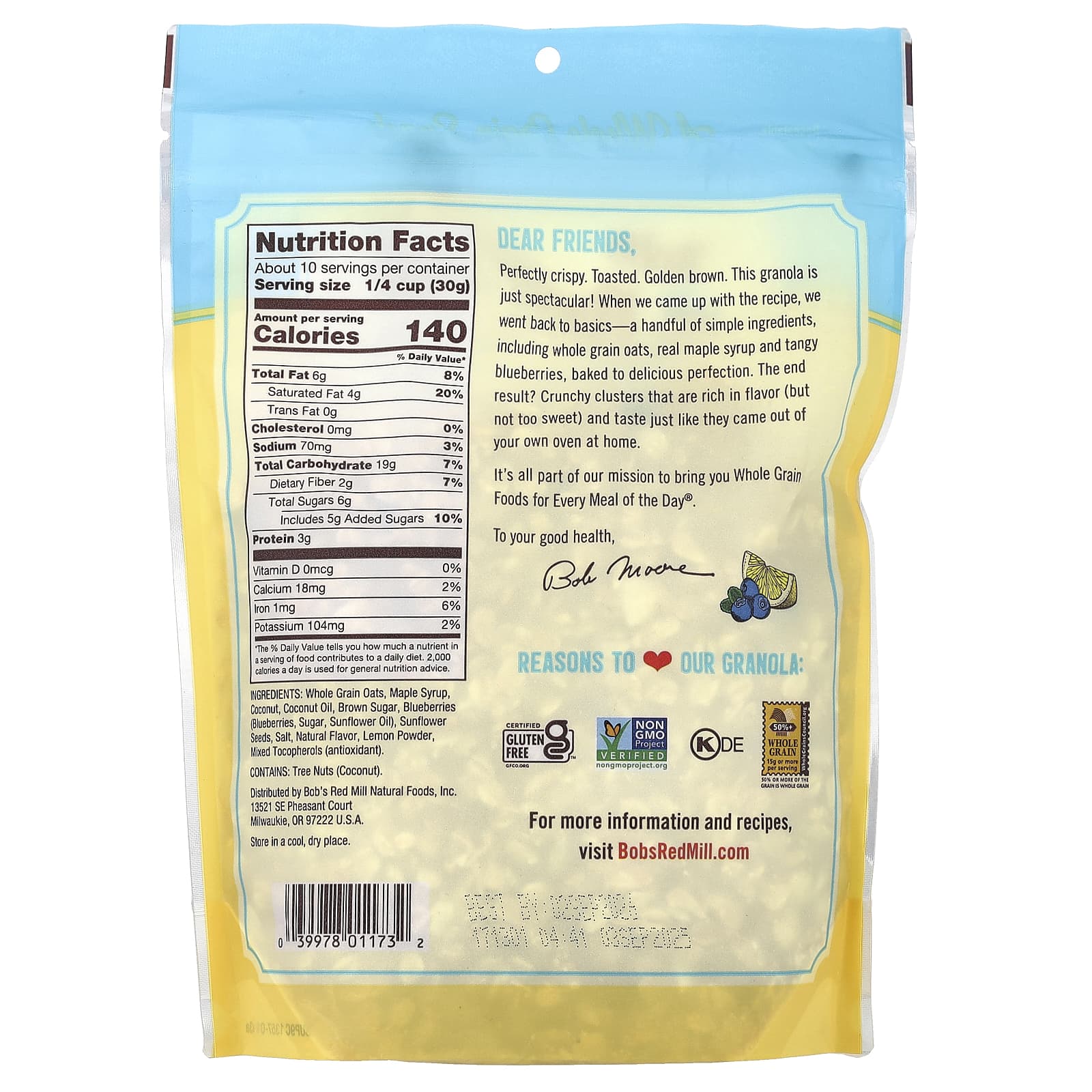 Bob's Red Mill, Homestyle Granola, Lemon Blueberry, 11 oz (312 g) - Image 2