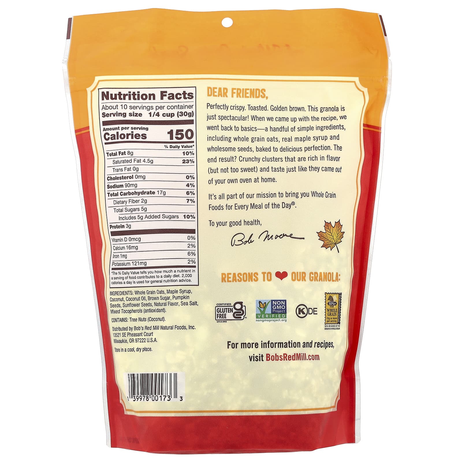 Bob's Red Mill, Homestyle Granola, Maple Sea Salt, 11 oz (312 g) - Image 2