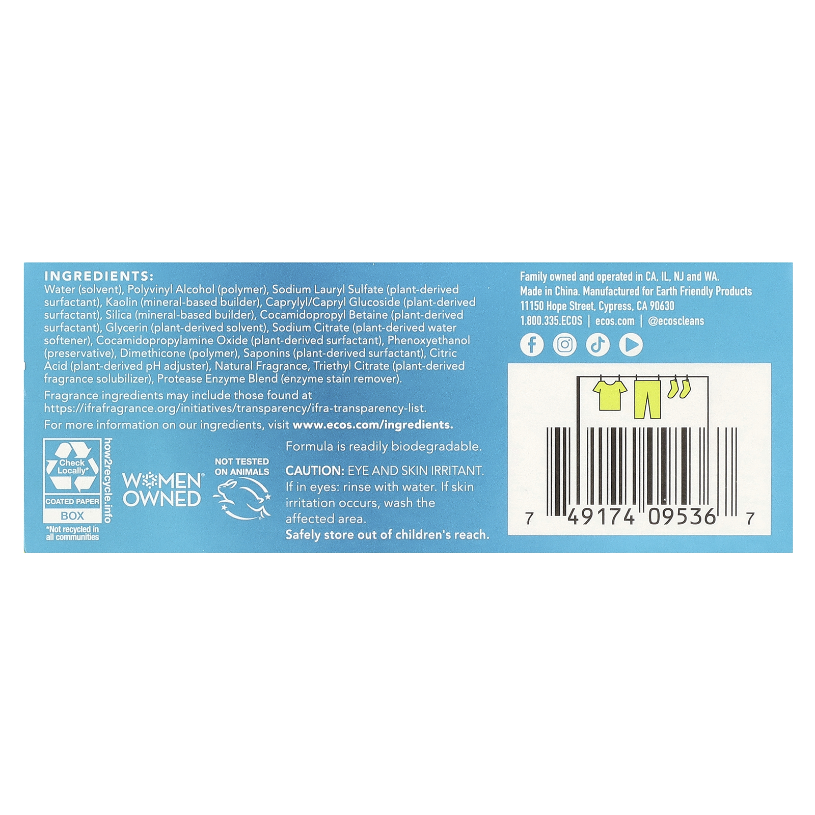 Ecos, EcosĀ®, Plant Powered Laundry Detergent Sheets, Magnolia & Lily, 50 Sheets - Image 2