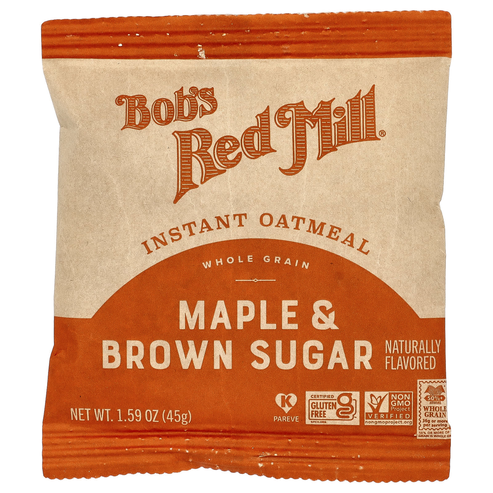 Bob's Red Mill, Instant Oatmeal, Whole Grain, Maple Brown Sugar, 6 Packets, 1.59 oz (45 g) Each - Image 3