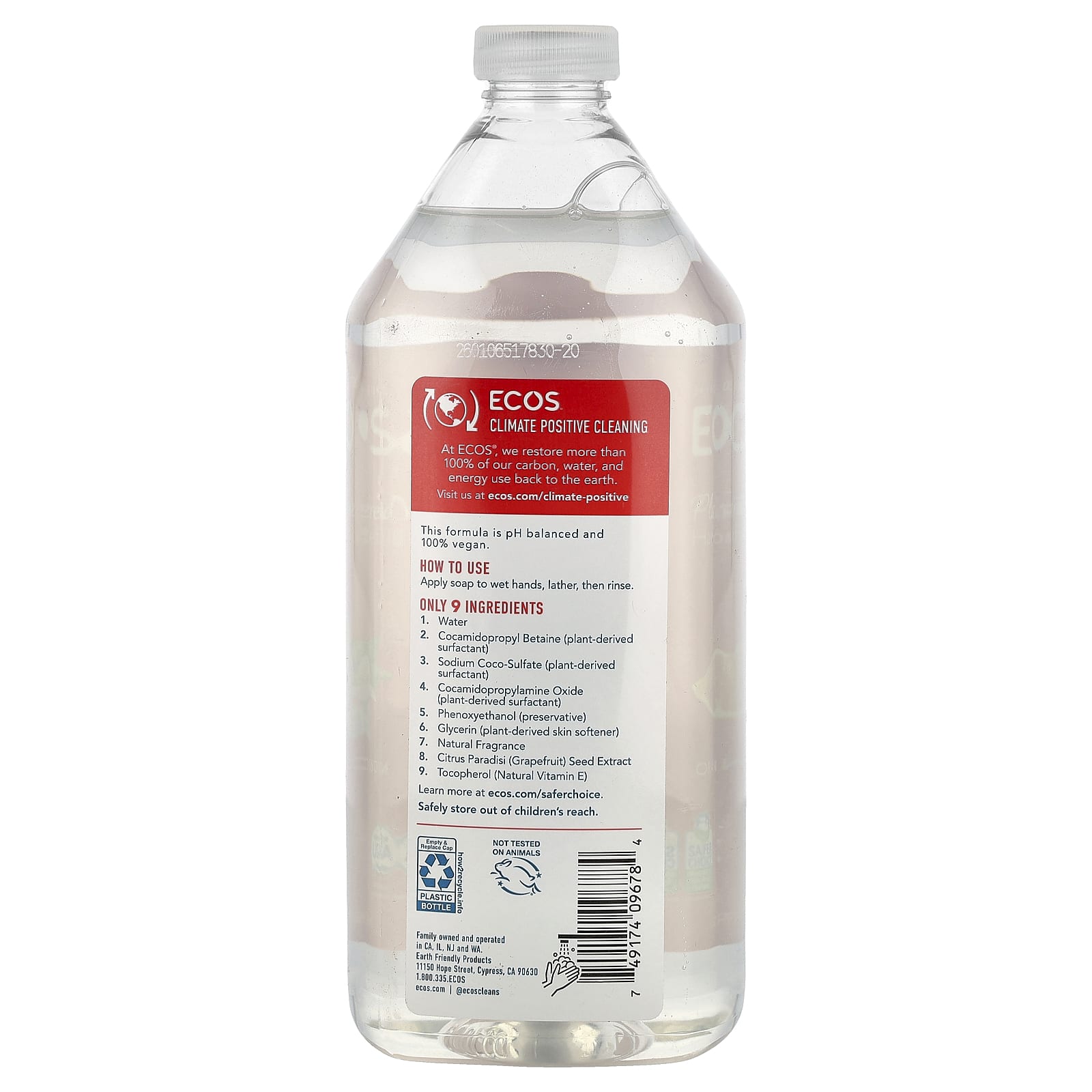 Ecos, Plant Powered Hand Soap Refill, Orange Blossom, 32 fl oz (946 ml) - Image 2