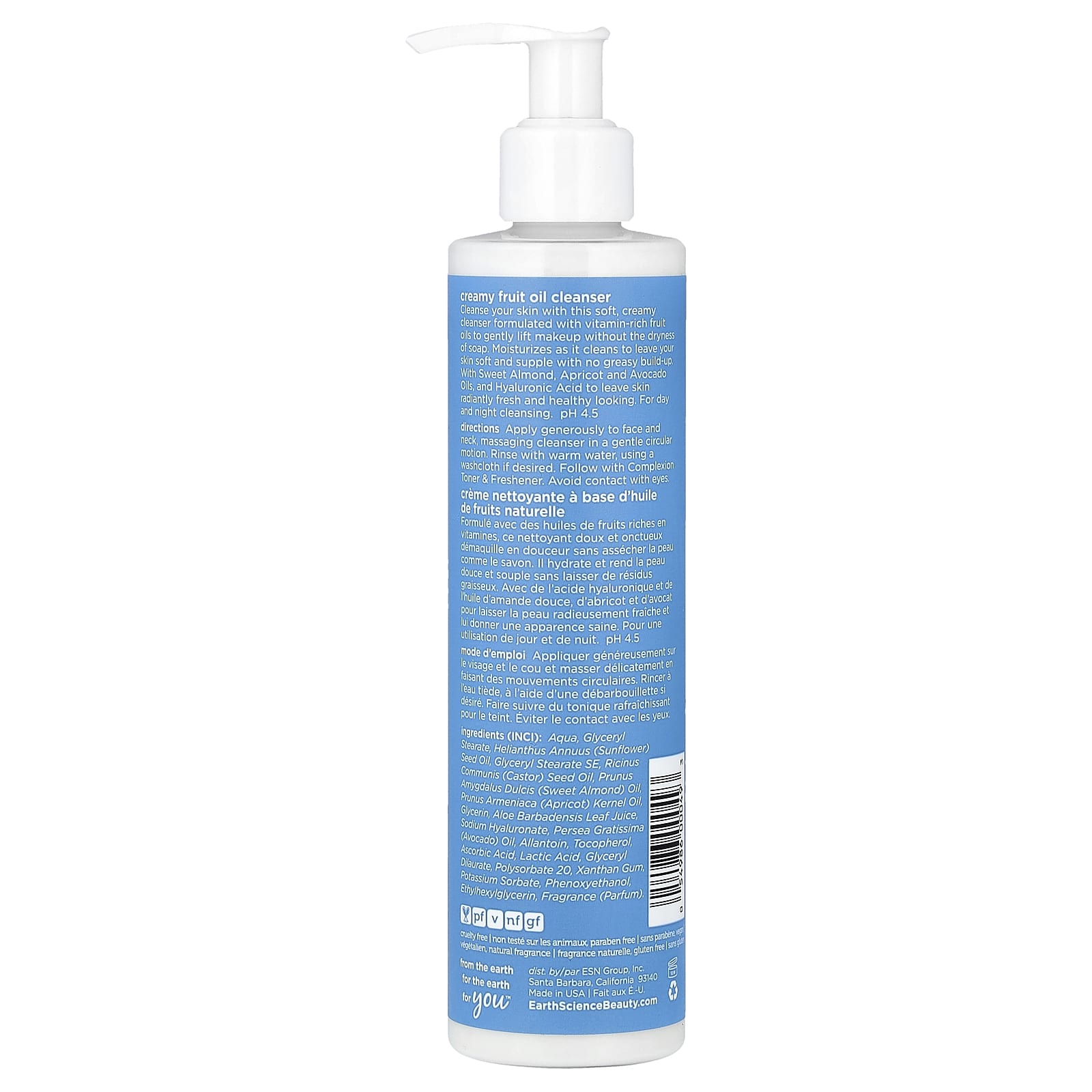 Earth Science, A-D-E Creamy Fruit Oil Cleanser, Dry & Sensitive Skin Types, 8 fl oz (237 ml) - Image 2
