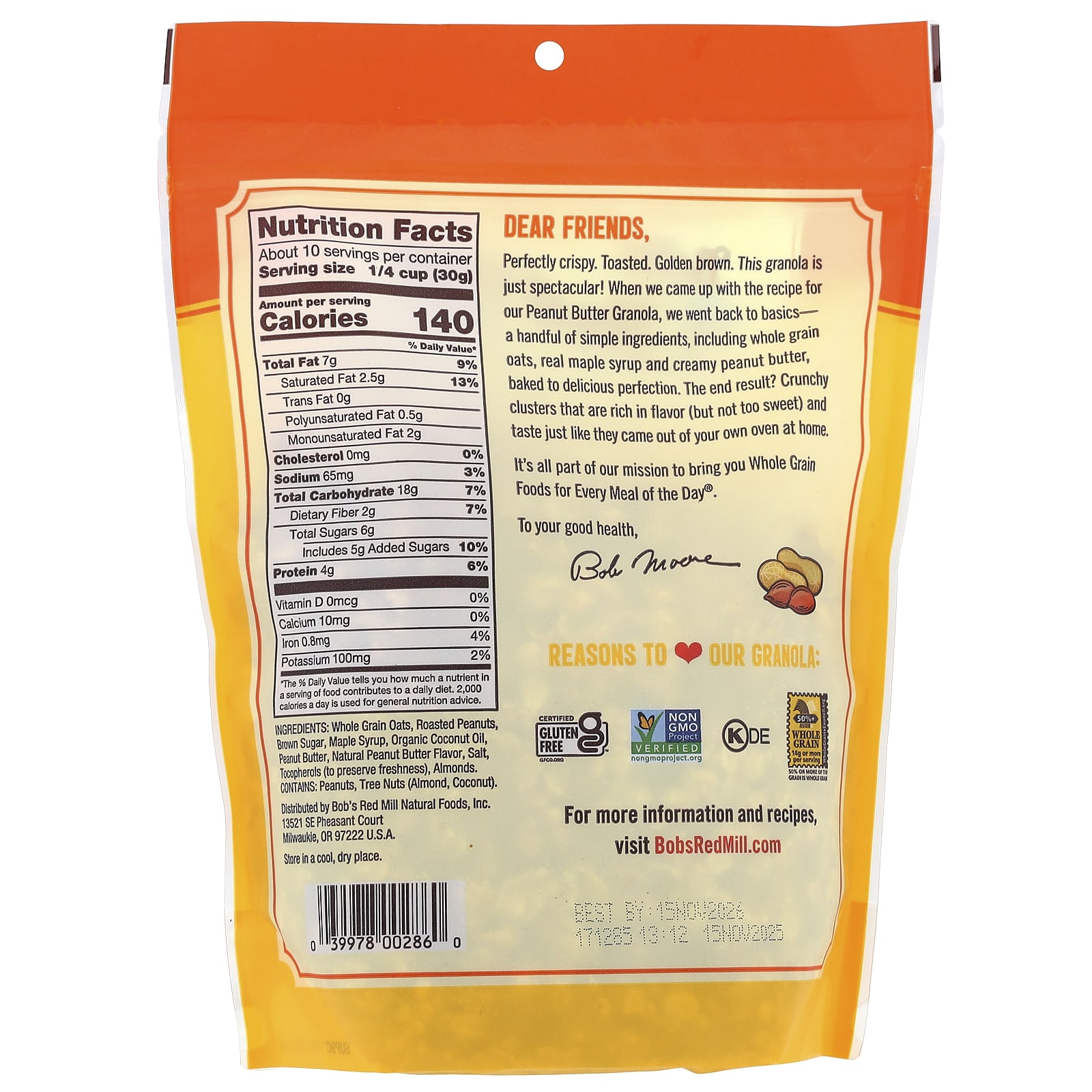 Bob's Red Mill, Homestyle Granola, Peanut Butter, 11 oz (312 g) - Image 2