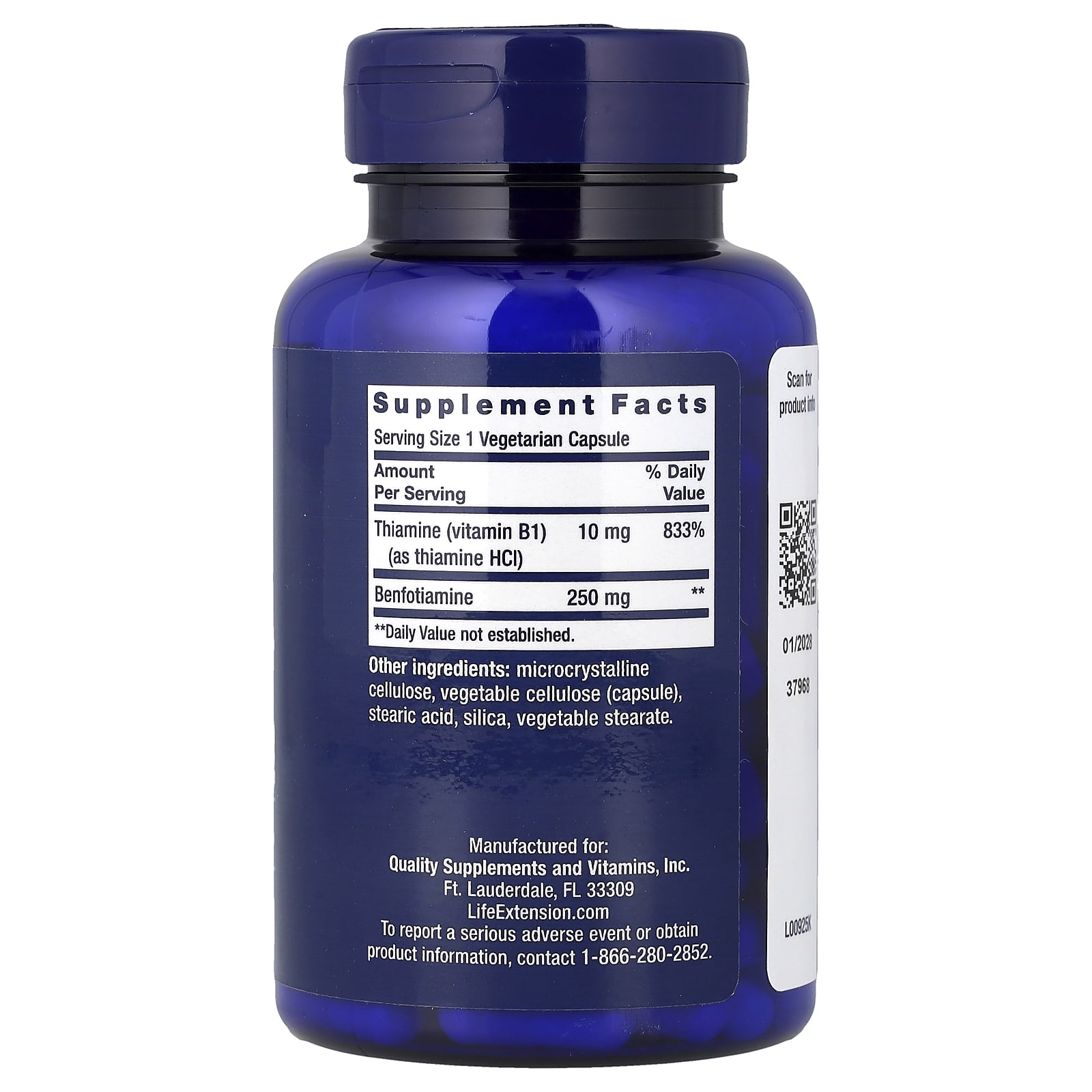 Life Extension, Mega Benfotiamine, 120 Vegetarian Capsules - Image 2