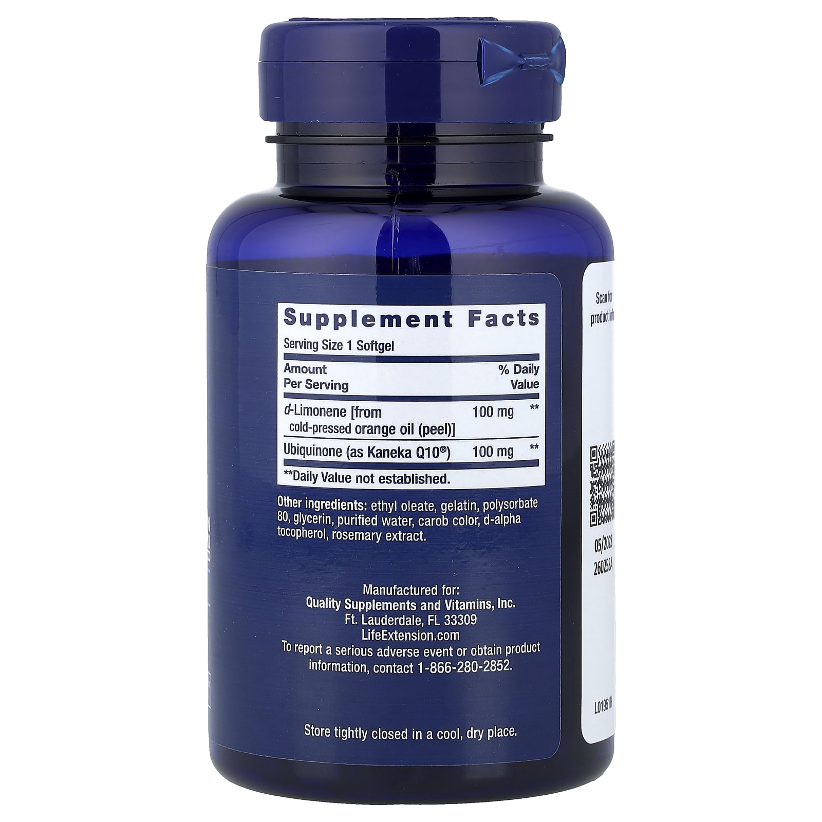 Life Extension, CoQ10 (Ubiquinone) with d-Limonene, 60 Softgels - Image 2