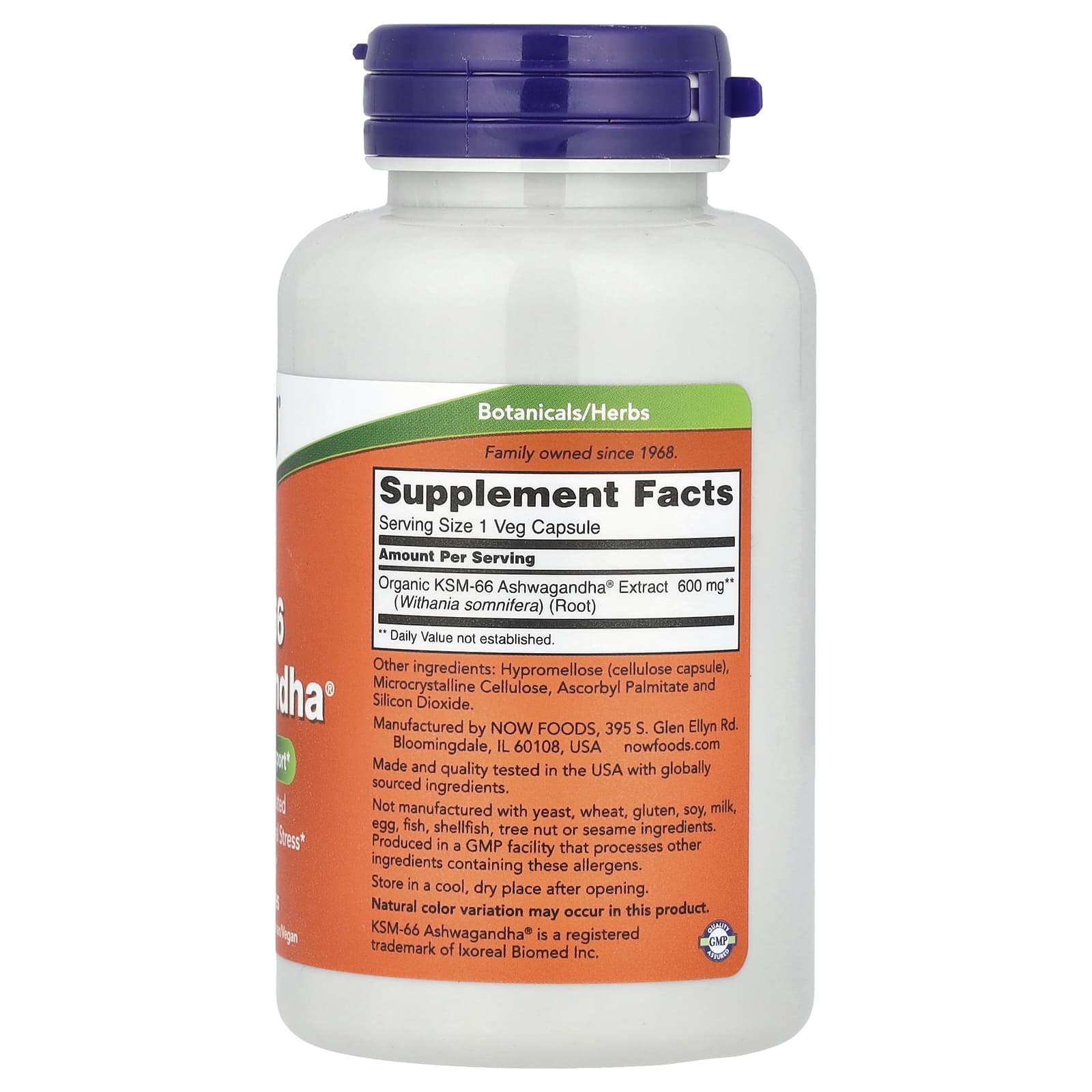 NOW Foods, KSM-66 Ashwagandha®, 600 mg, 90 Veg Capsules - Image 2