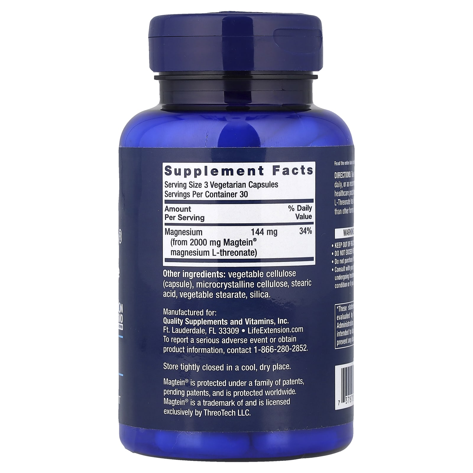 Life Extension, Neuro-MagĀ®, Magnesium L-Threonate, 90 Vegetarian Capsules (48 mg per Capsule) - Image 2