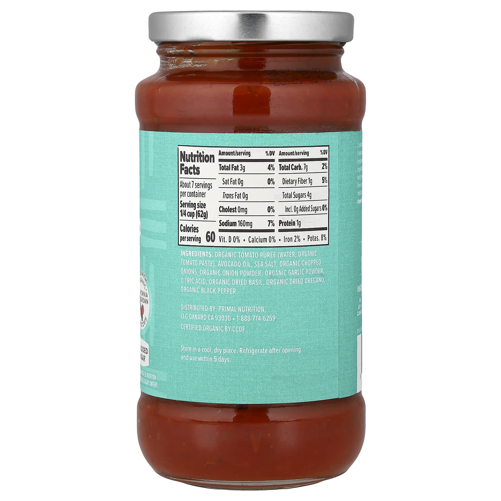 Primal Kitchen, Pizza Sauce Made With Avocado Oil, Unsweetened, 16 oz (453 g) - Image 2