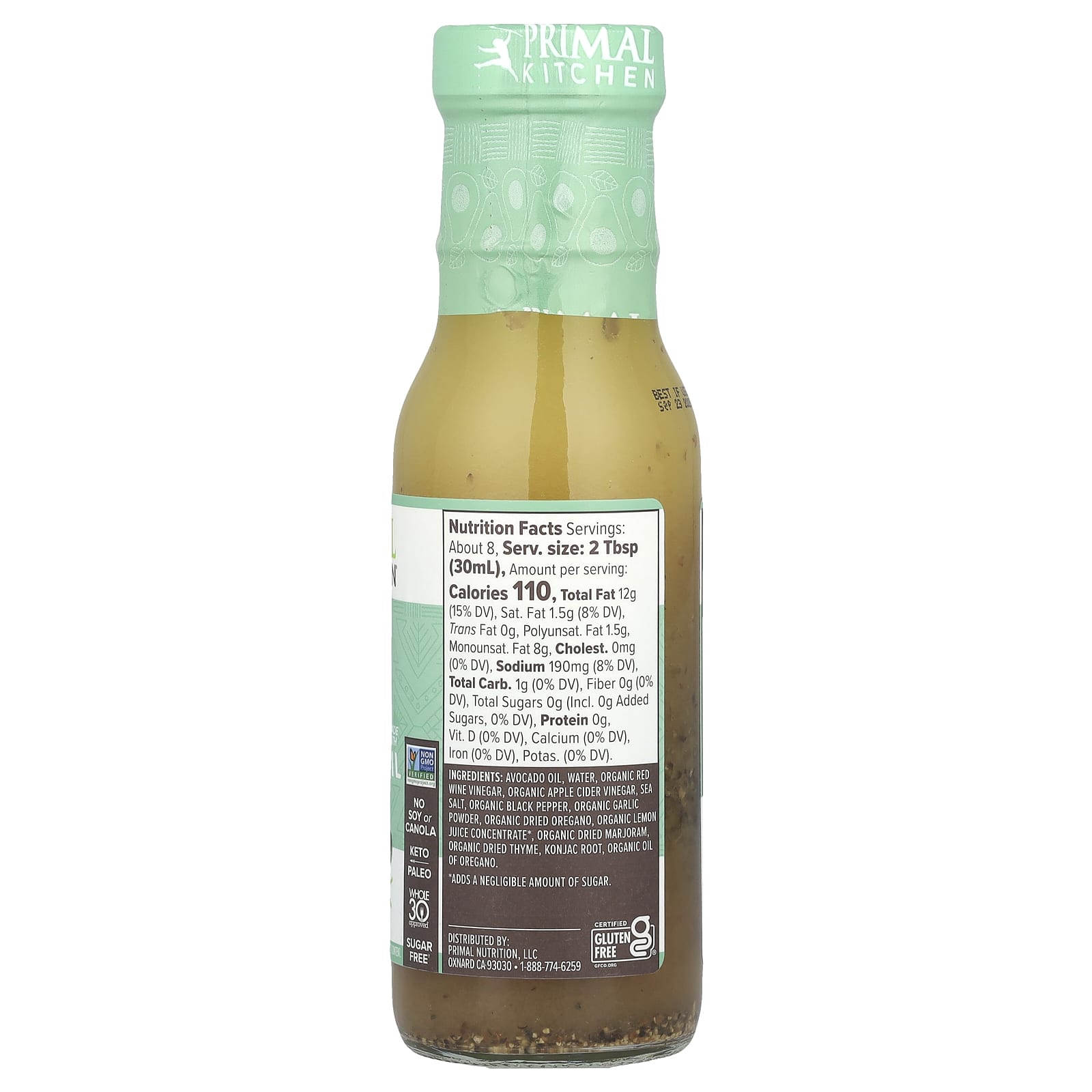 Primal Kitchen, Dressing & Marinade Made With Avocado Oil, Greek, 8 fl oz (236 ml) - Image 2