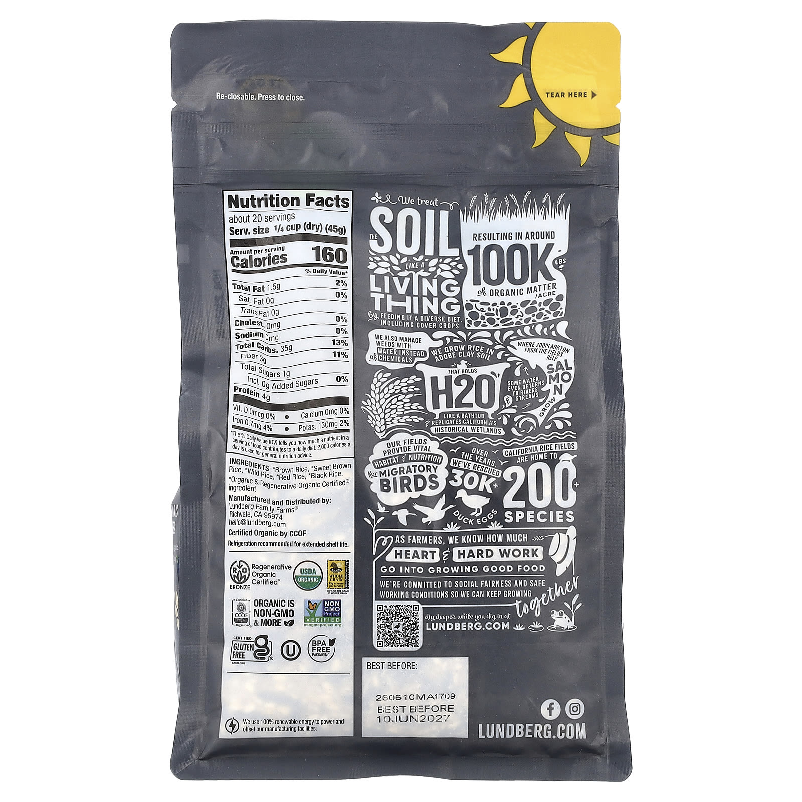 Lundberg, Organic Gourmet Rice, Wild Blend®, 32 oz (907 g) - Image 2