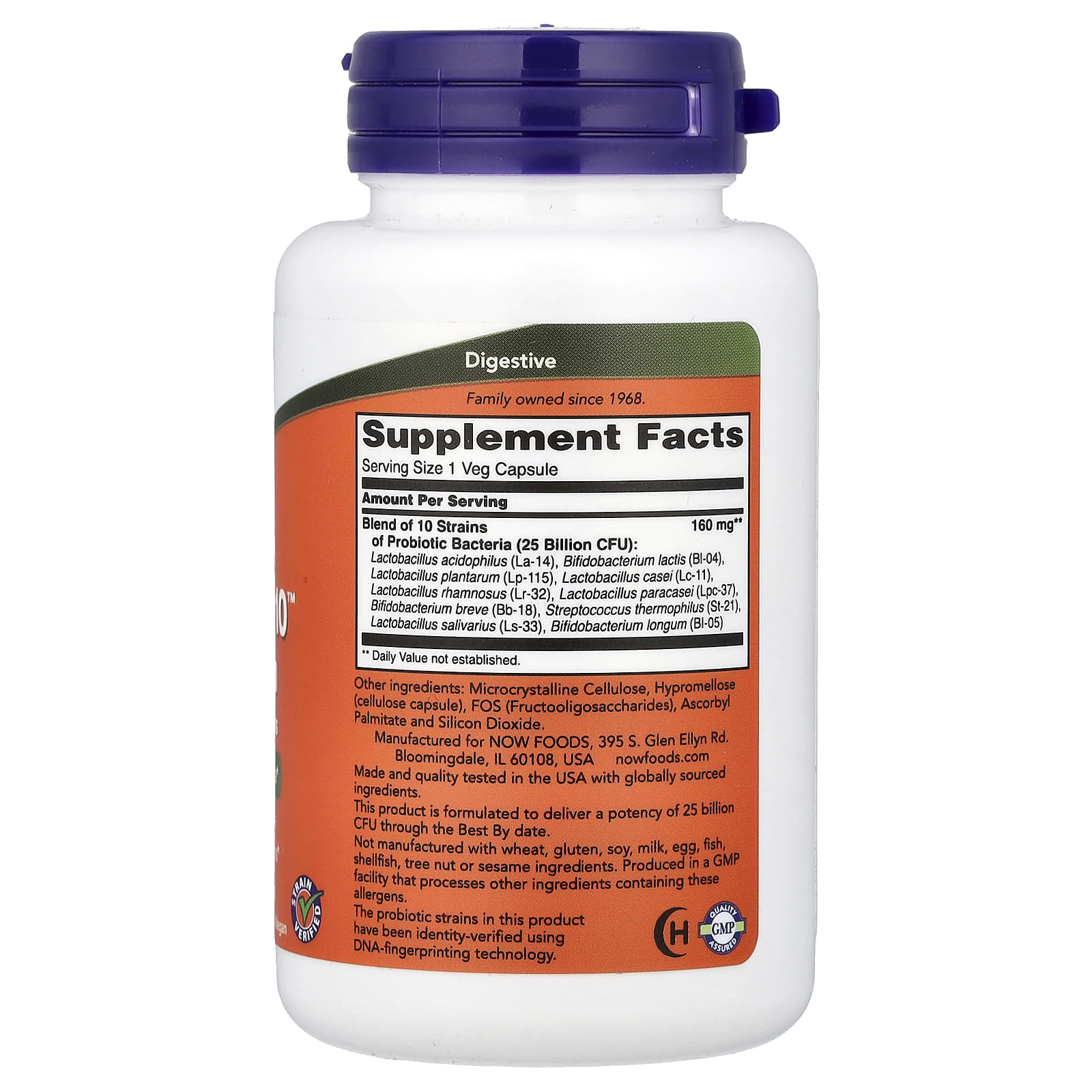 NOW Foods, Probiotic-10™, 100 Veg Capsules - Image 2