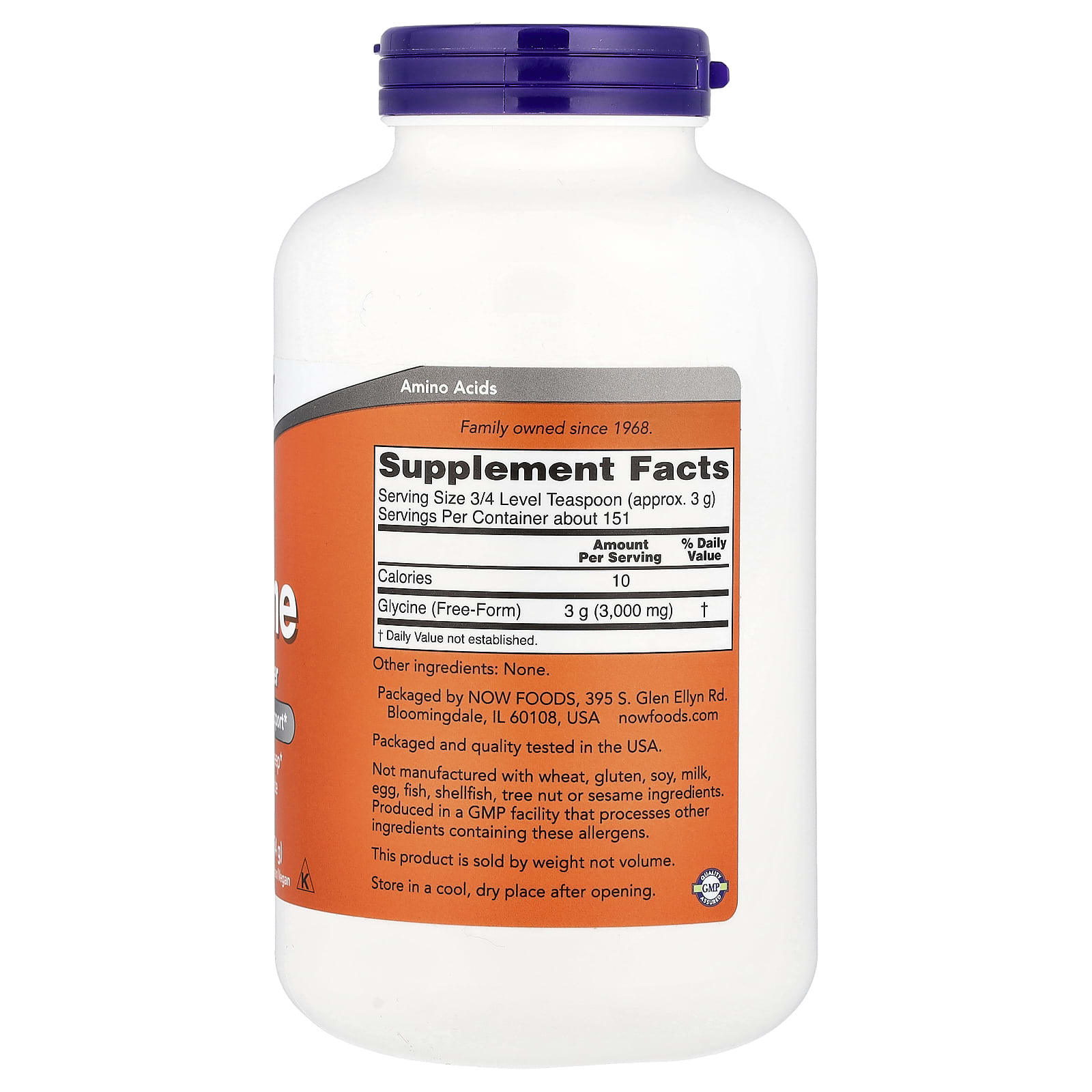 NOW Foods, Glycine, Pure Powder, 1 lb (454 g) - Image 2