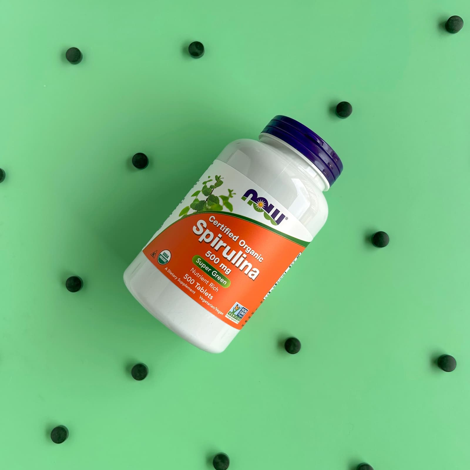 NOW Foods, Certified Organic Spirulina, 500 mg, 500 Tablets - Image 7