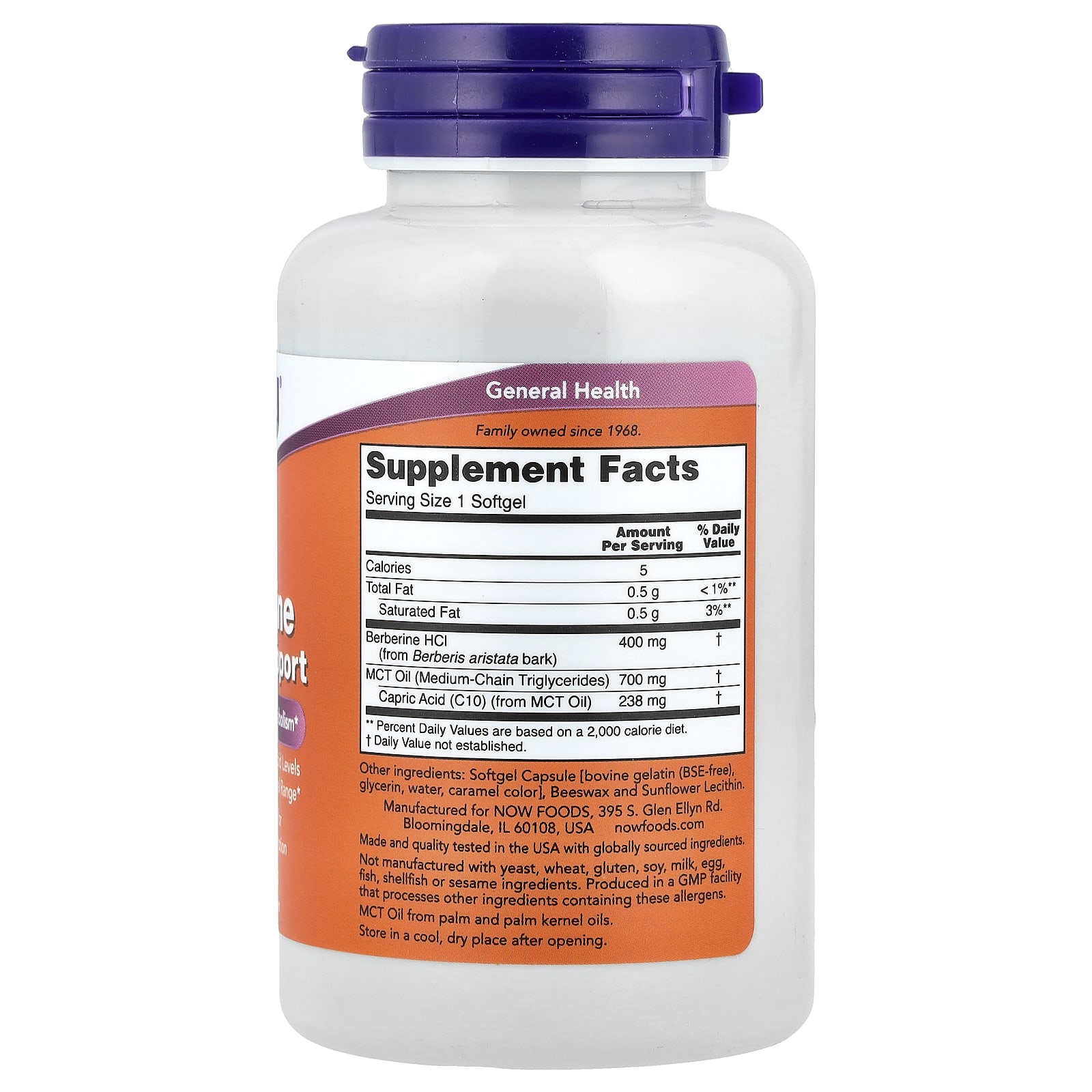 NOW Foods, Berberine Glucose Support, 60 Softgels - Image 2