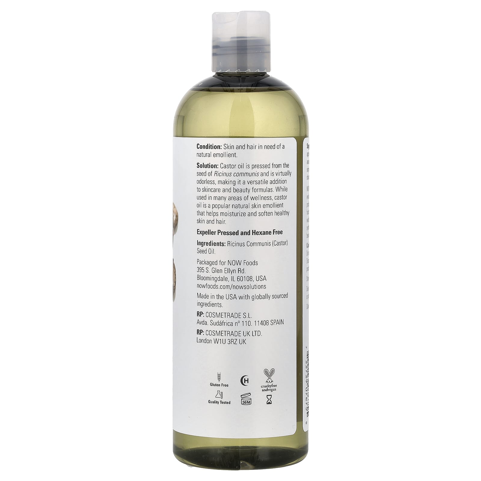 NOW Foods, Solutions, Castor Oil, 16 fl oz (473 ml) - Image 2