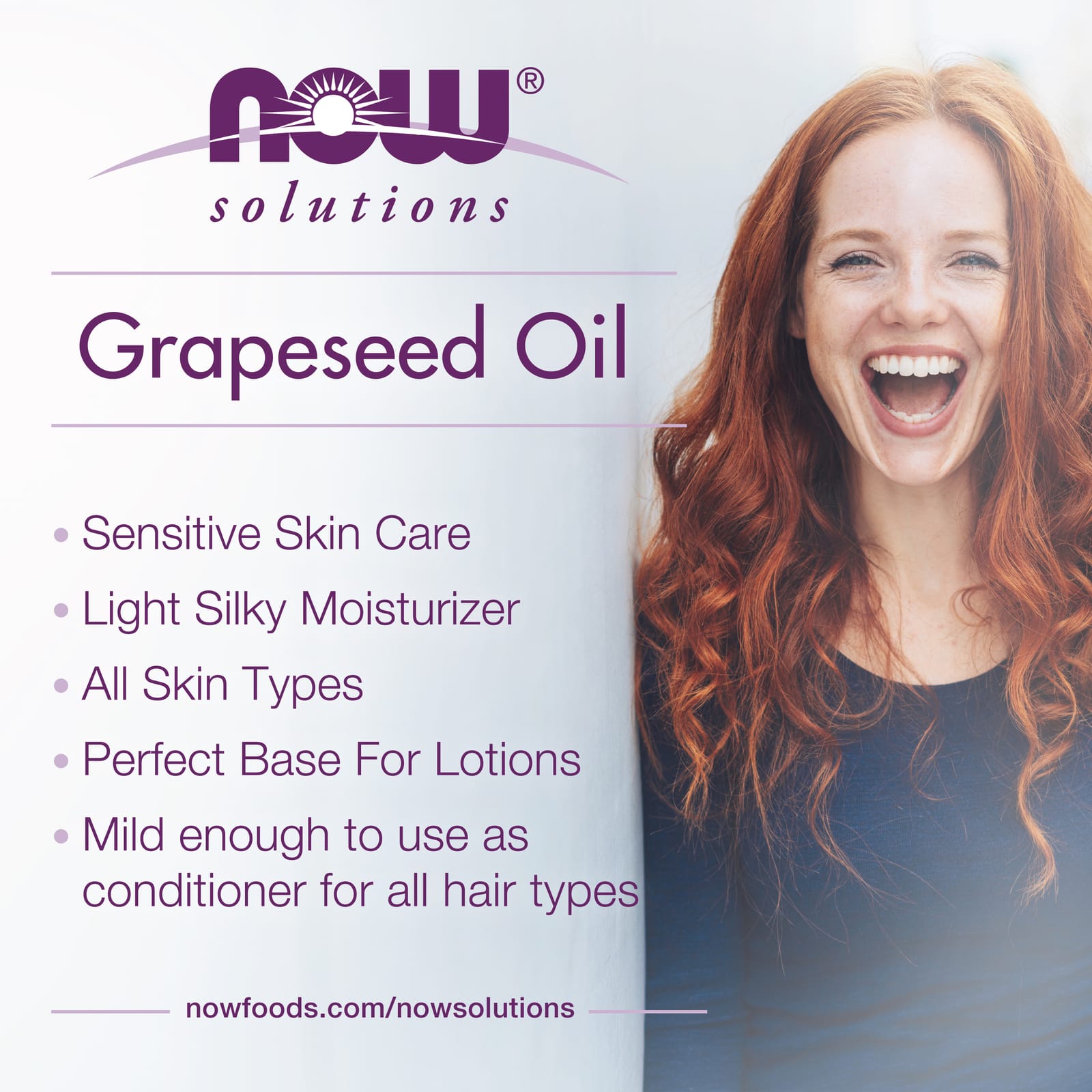 NOW Foods, Solutions, Grapeseed Oil, All Skin Types, 16 fl oz (473 ml) - Image 3