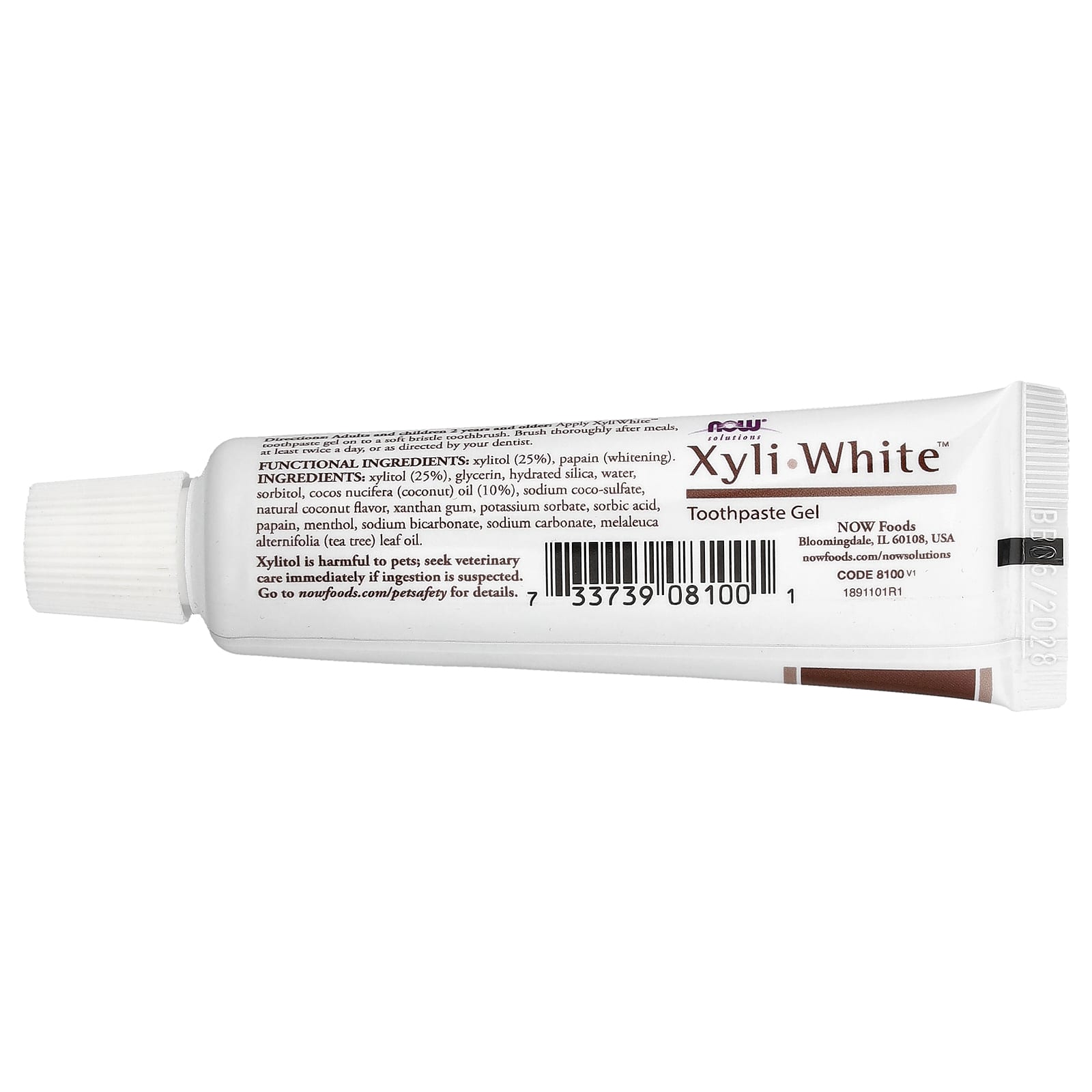 NOW Foods, Solutions, XyliWhite™, Toothpaste Gel, Coconut Oil, Mint, 1 oz (28 g) - Image 2