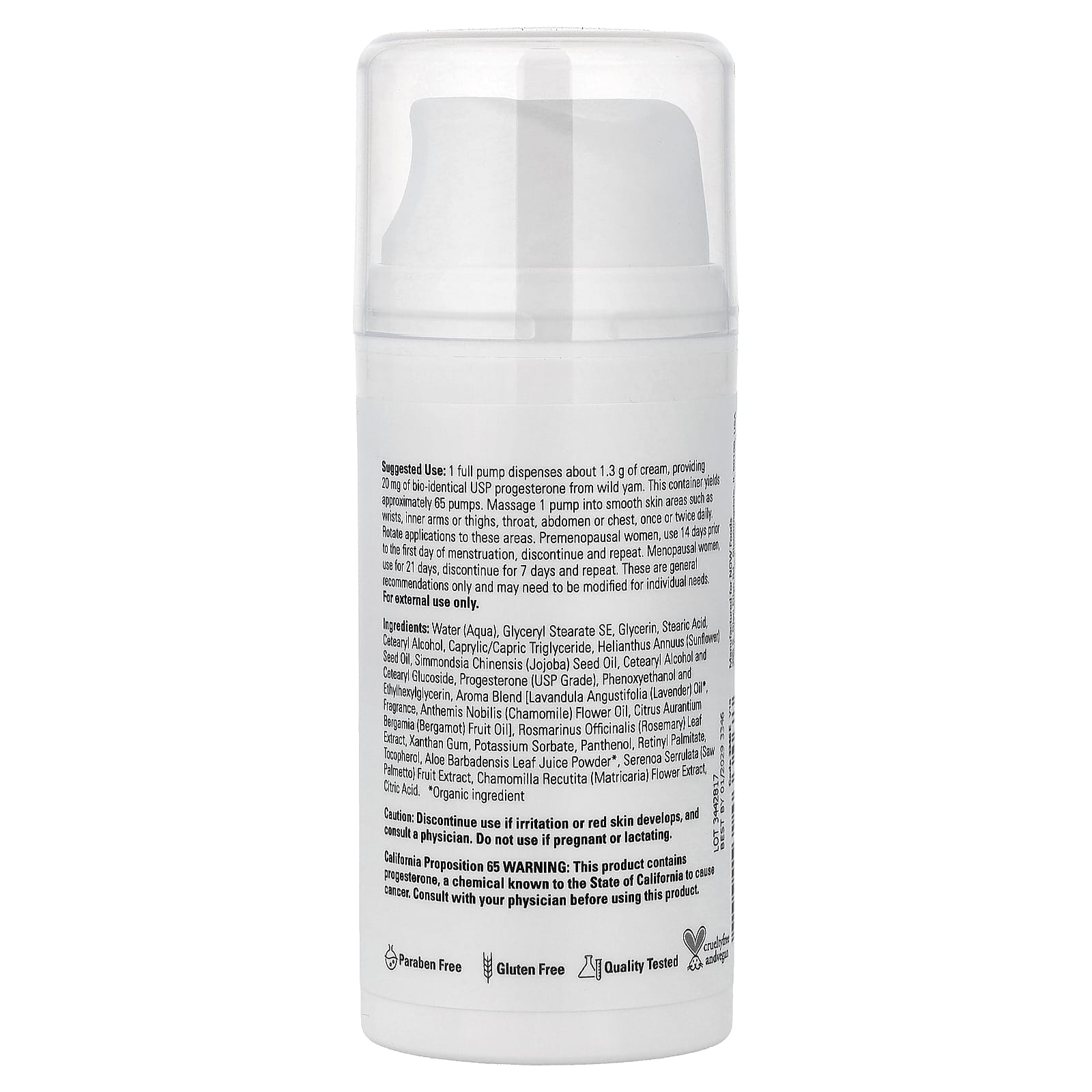 NOW Foods, Solutions, Progesterone from Wild Yam, Balancing Skin Cream, Calming Lavender, 3 oz (85 g) - Image 2
