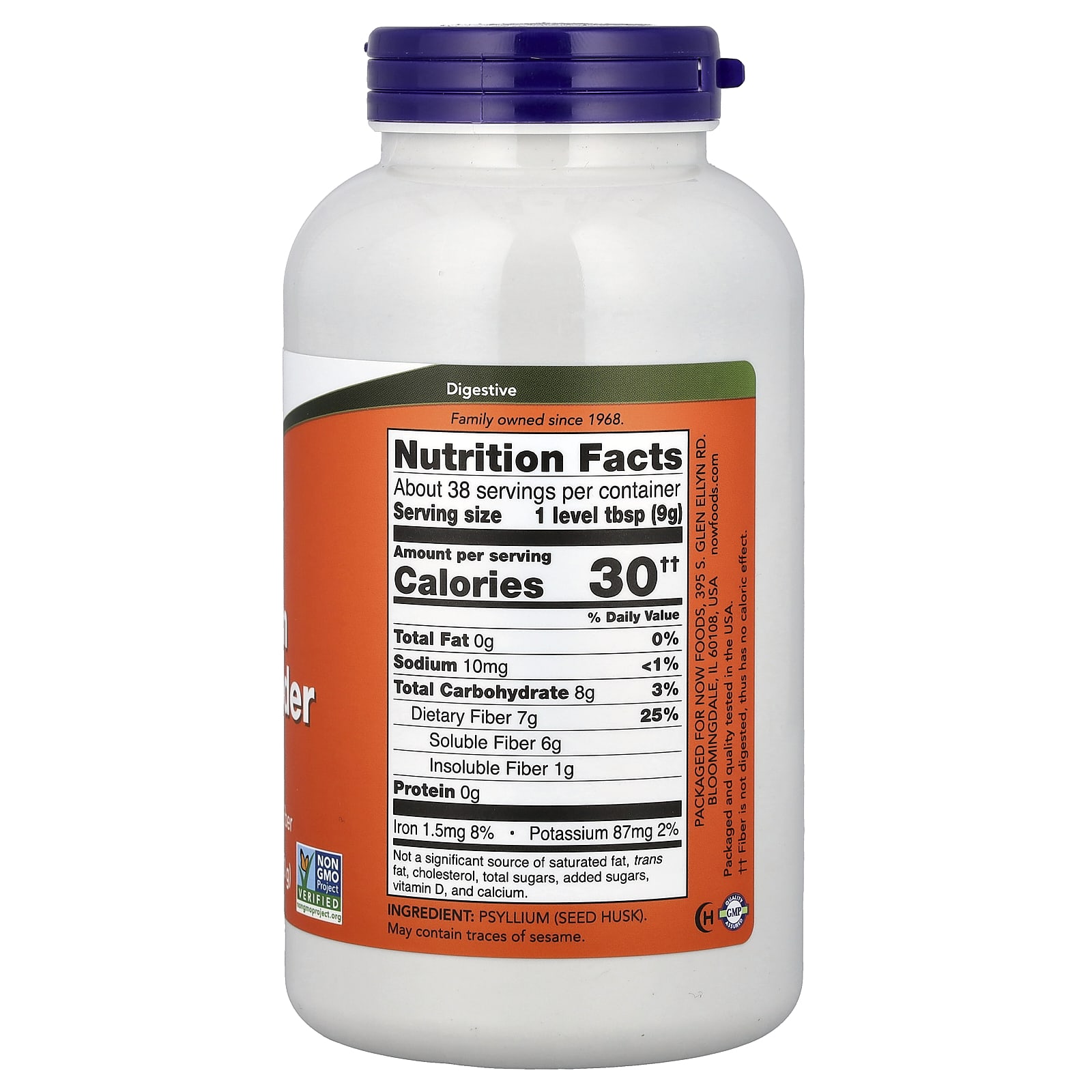 NOW Foods, Psyllium Husk Powder, 12 oz (340 g) - Image 2