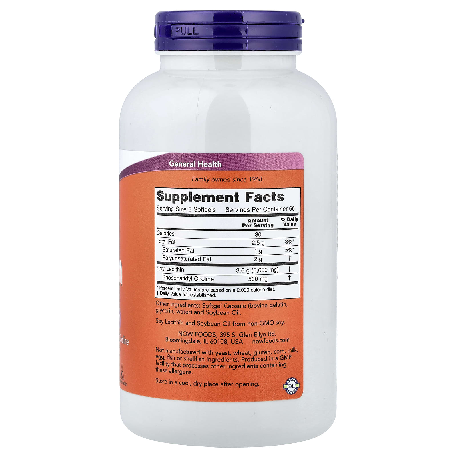 NOW Foods, Lecithin, 200 Softgels - Image 2