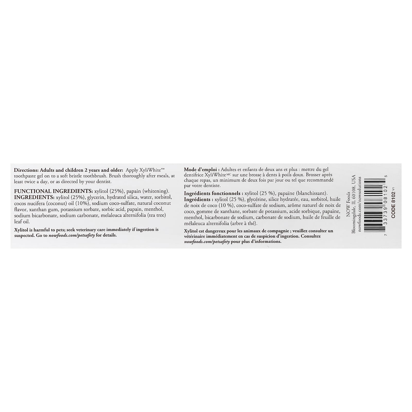 NOW Foods, Solutions, XyliWhite™ Toothpaste Gel, Coconut Oil, Mint, 6.4 oz (181 g) - Image 3