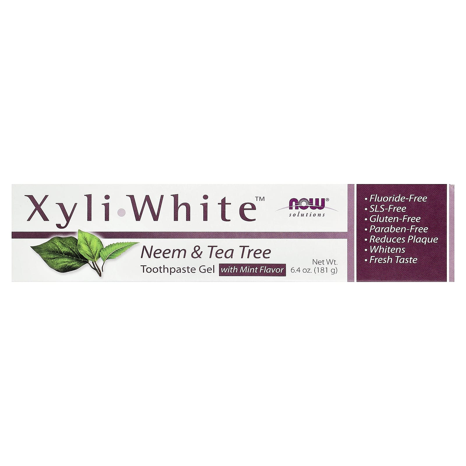 NOW Foods, Solutions, XyliWhite™ Toothpaste Gel, Neem & Tea Tree, Mint, 6.4 oz (181 g) - Image 2
