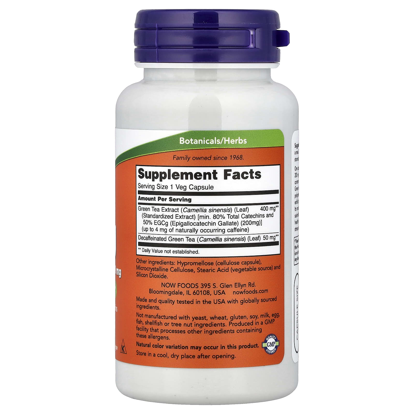 NOW Foods, EGCg, Green Tea Extract, 400 mg, 90 Veg Capsules - Image 2