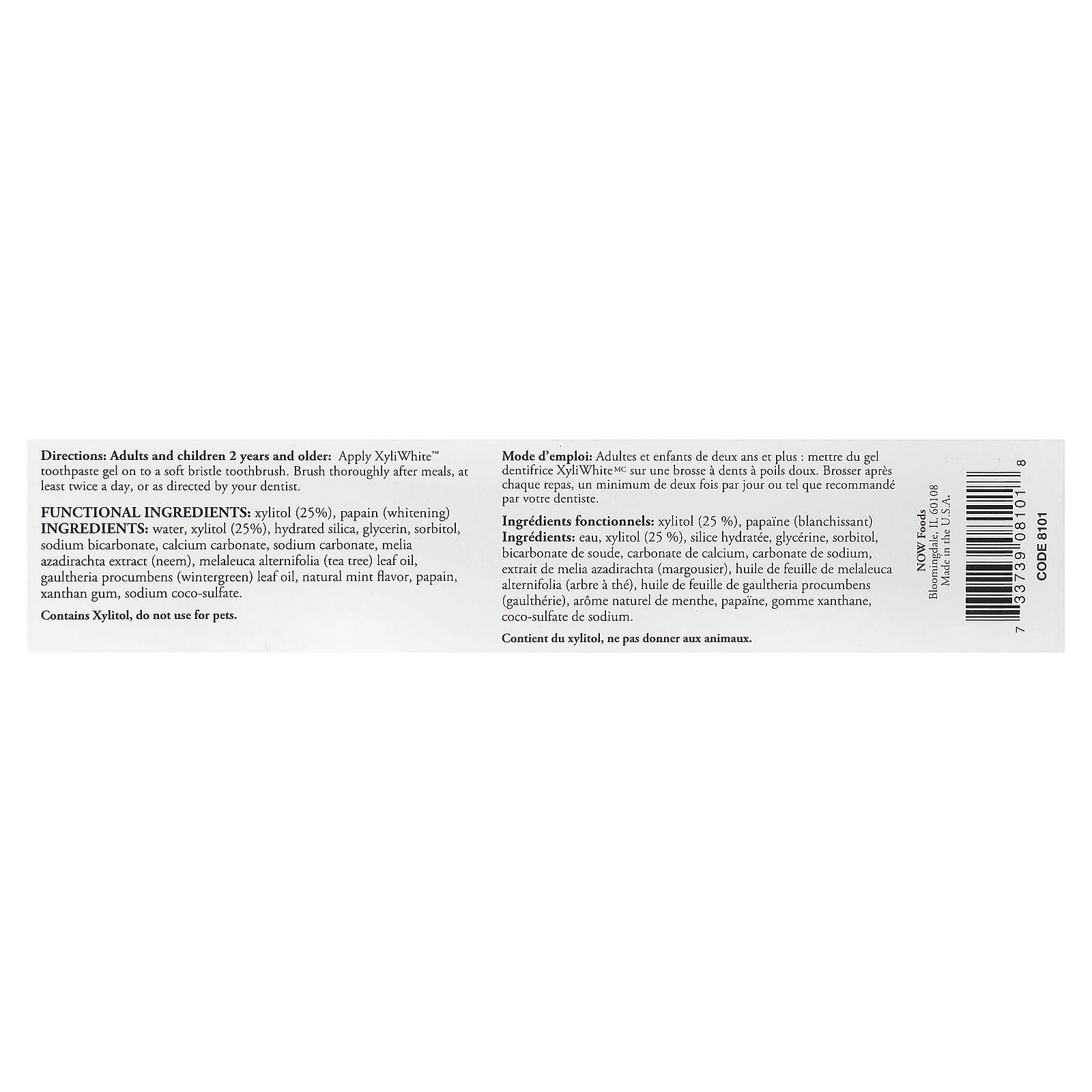 NOW Foods, Solutions, XyliWhite™ Toothpaste Gel, Neem & Tea Tree, Mint, 6.4 oz (181 g) - Image 3