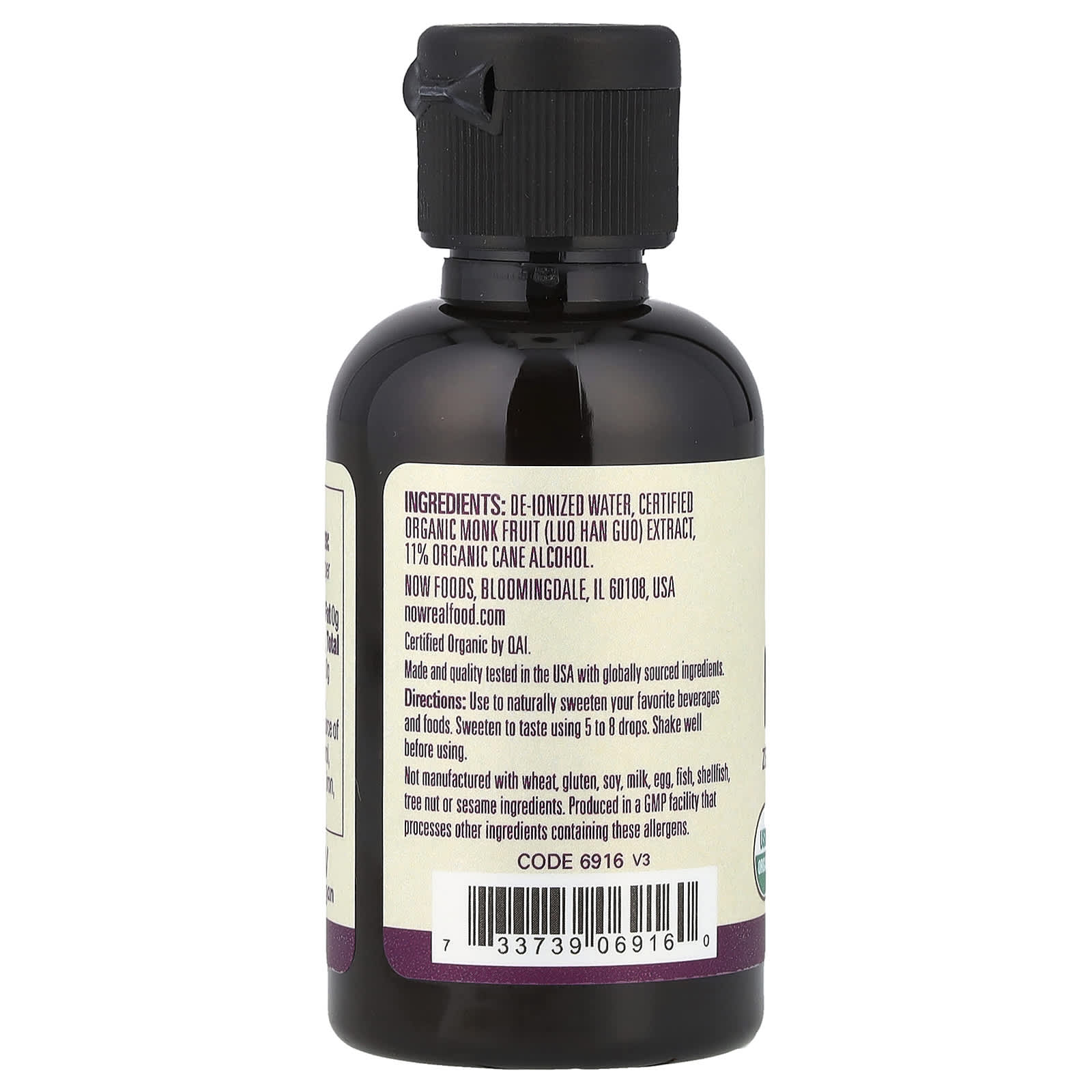 NOW Foods, Real Food, Organic Monk Fruit, Liquid Sweetener, 2 fl oz (59 ml) - Image 3