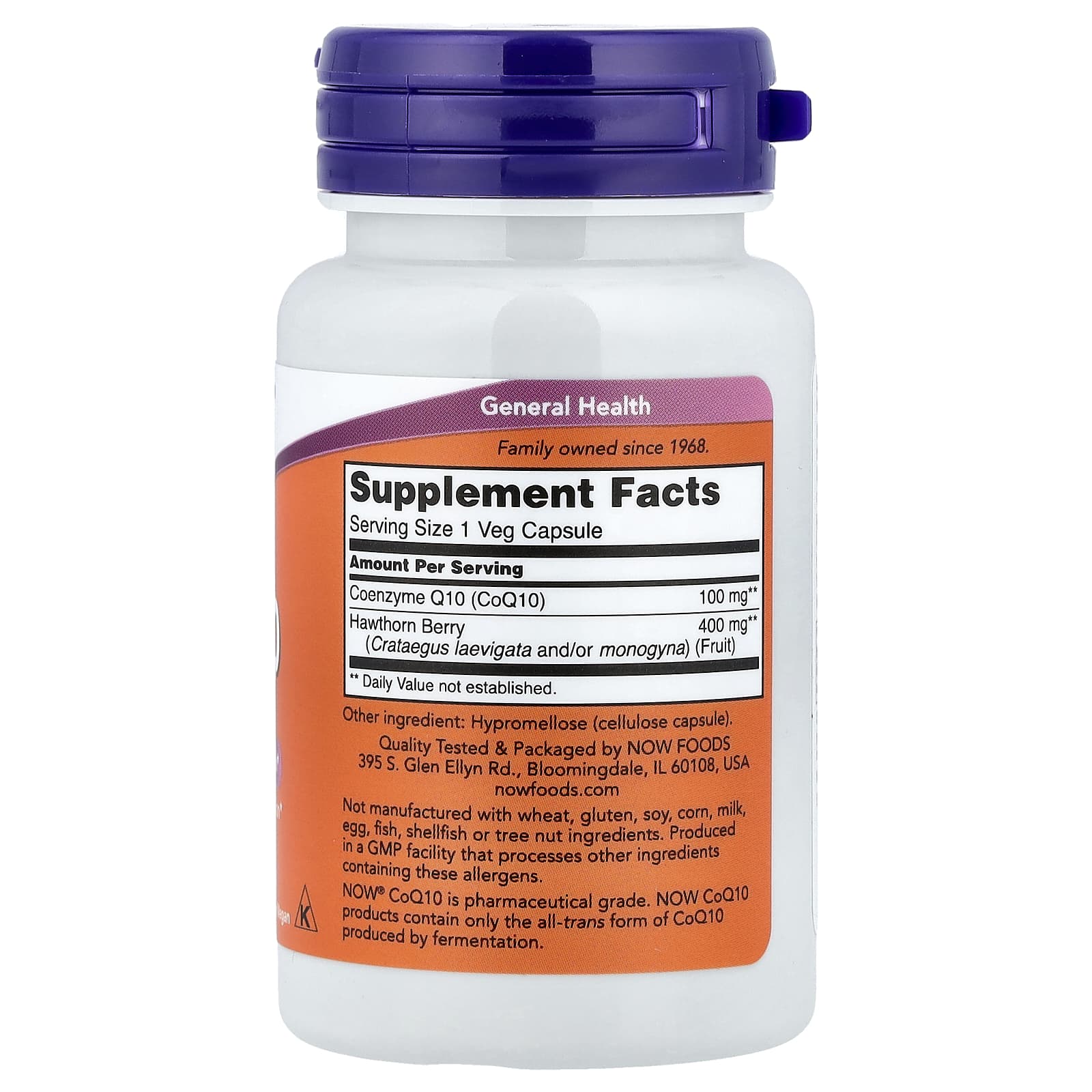NOW Foods, CoQ10 With Hawthorn Berry, 30 Veg Capsules - Image 2