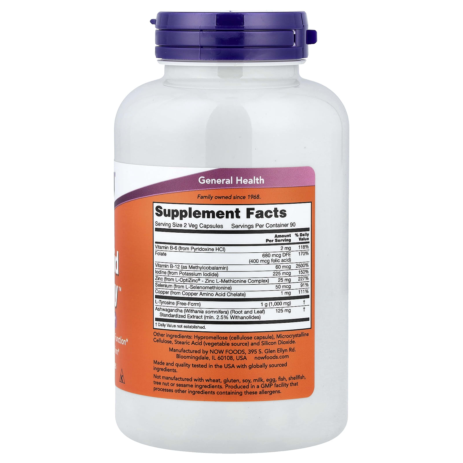 NOW Foods, Thyroid Energy™, 180 Veg Capsules - Image 2