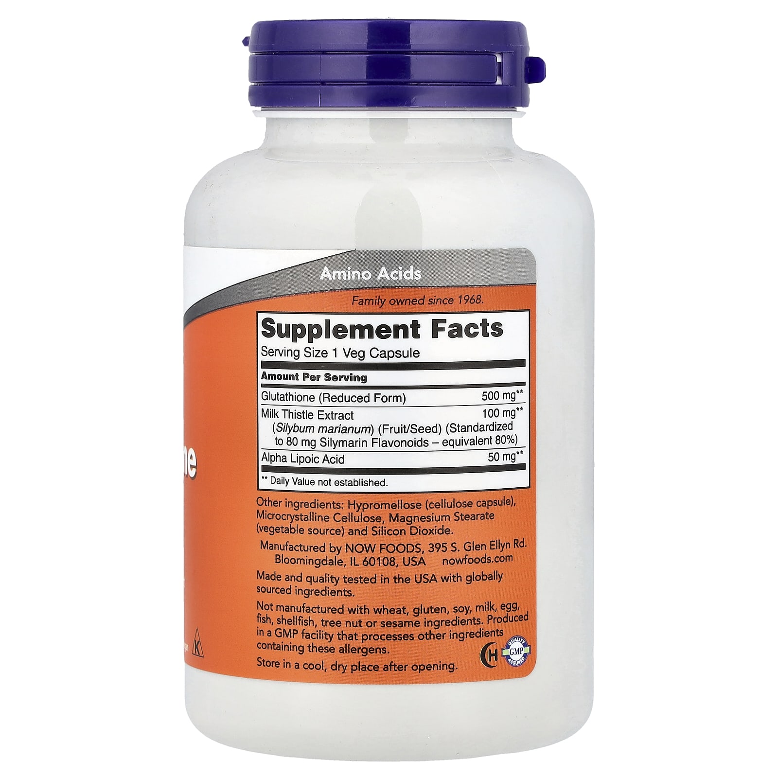 NOW Foods, Glutathione , 500 mg, 120 Veg Capsules - Image 2