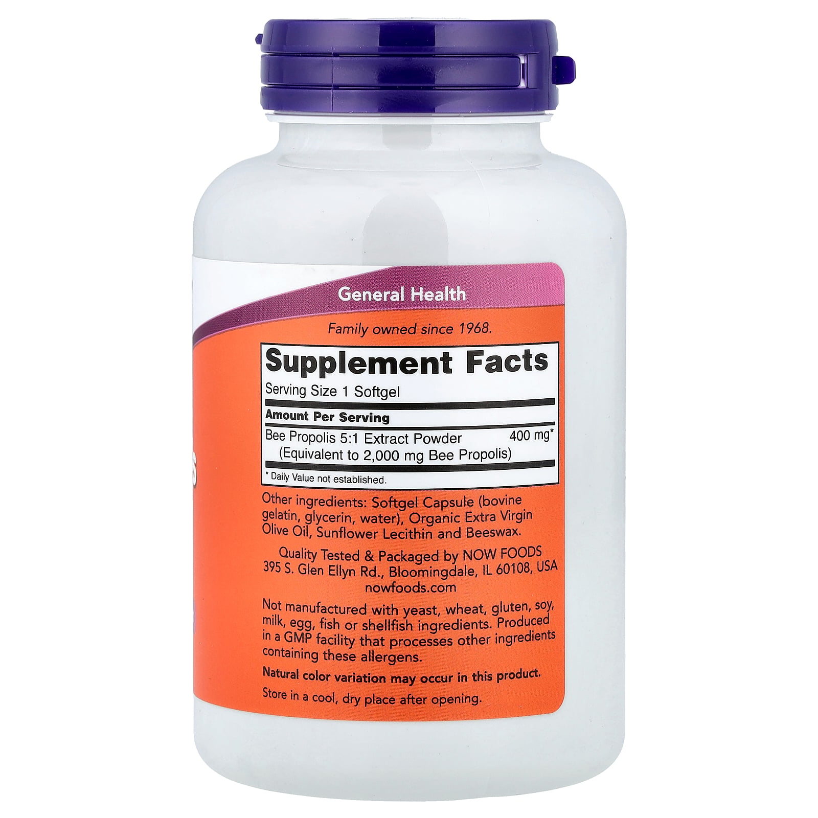 NOW Foods, Propolis 2000, 5:1 Extract, 90 Softgels (400 mg per Softgel) - Image 2