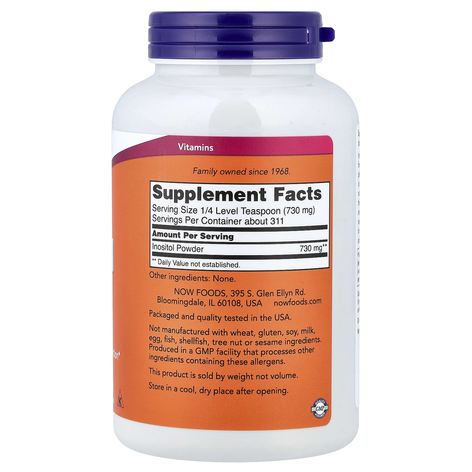 NOW Foods, Inositol Powder, 8 oz (227 g) - Image 2