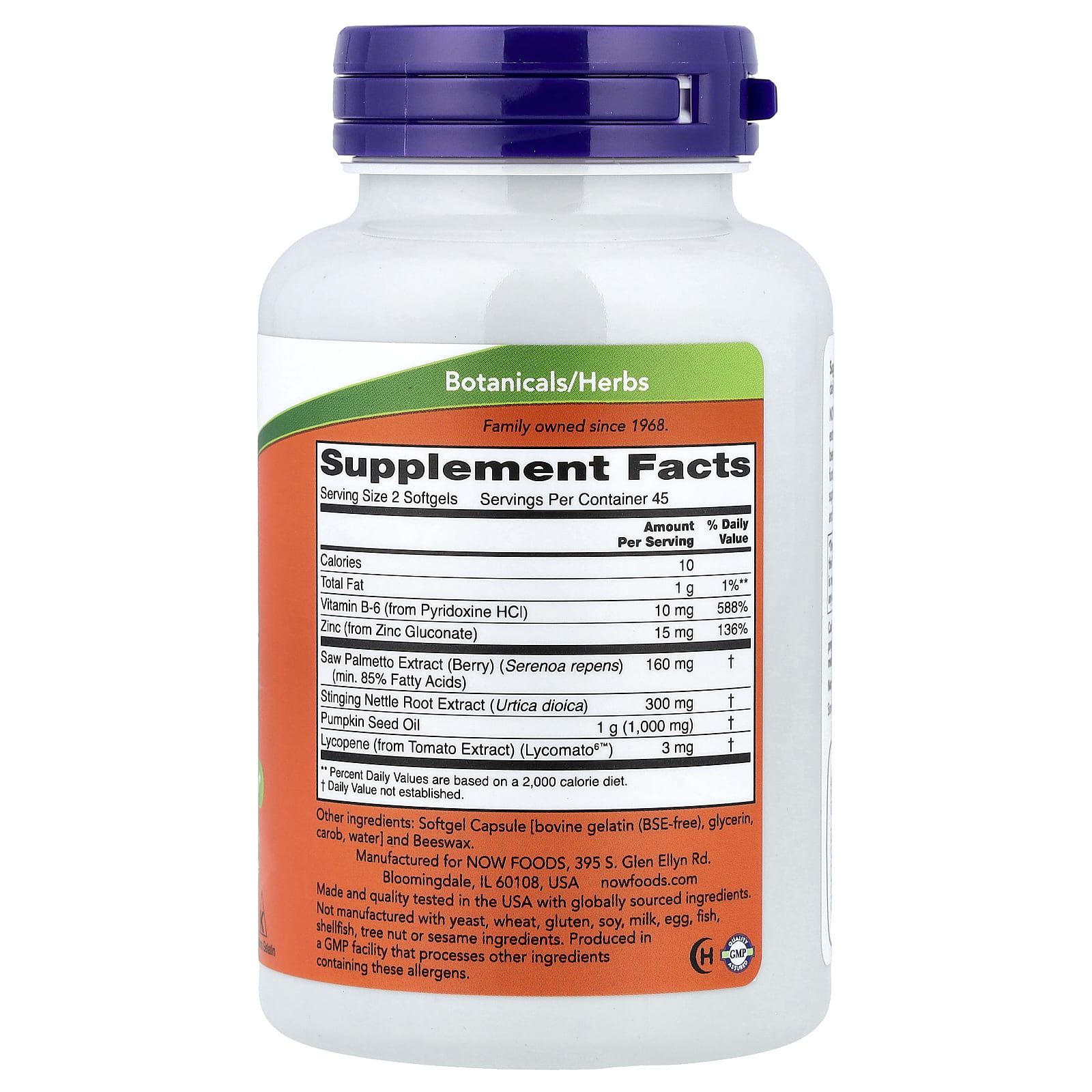 NOW Foods, Prostate Support, 90 Softgels - Image 2