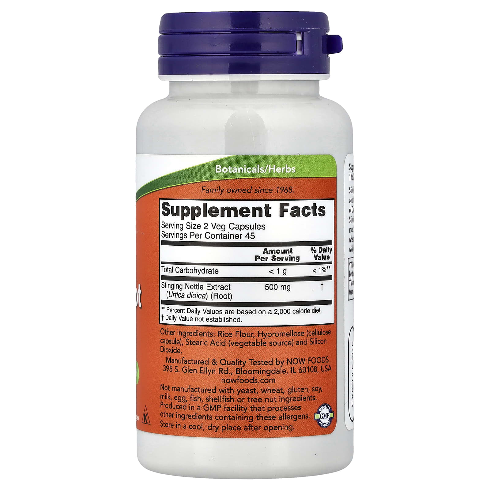NOW Foods, Stinging Nettle Root Extract, 250 mg, 90 Veg Capsules - Image 2
