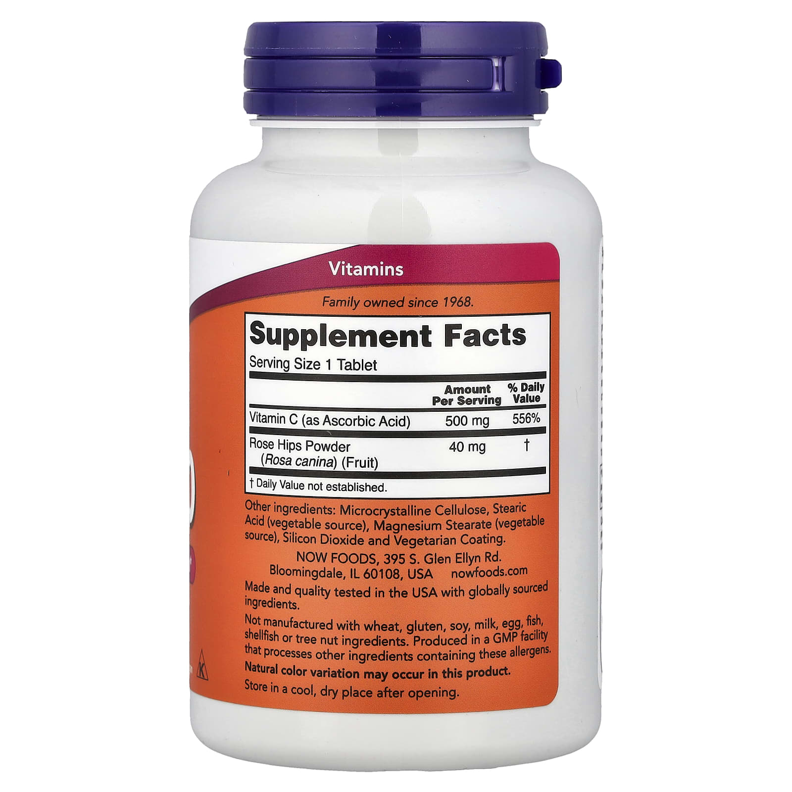 NOW Foods, C-500 with Rose Hips, 250 Tablets - Image 2