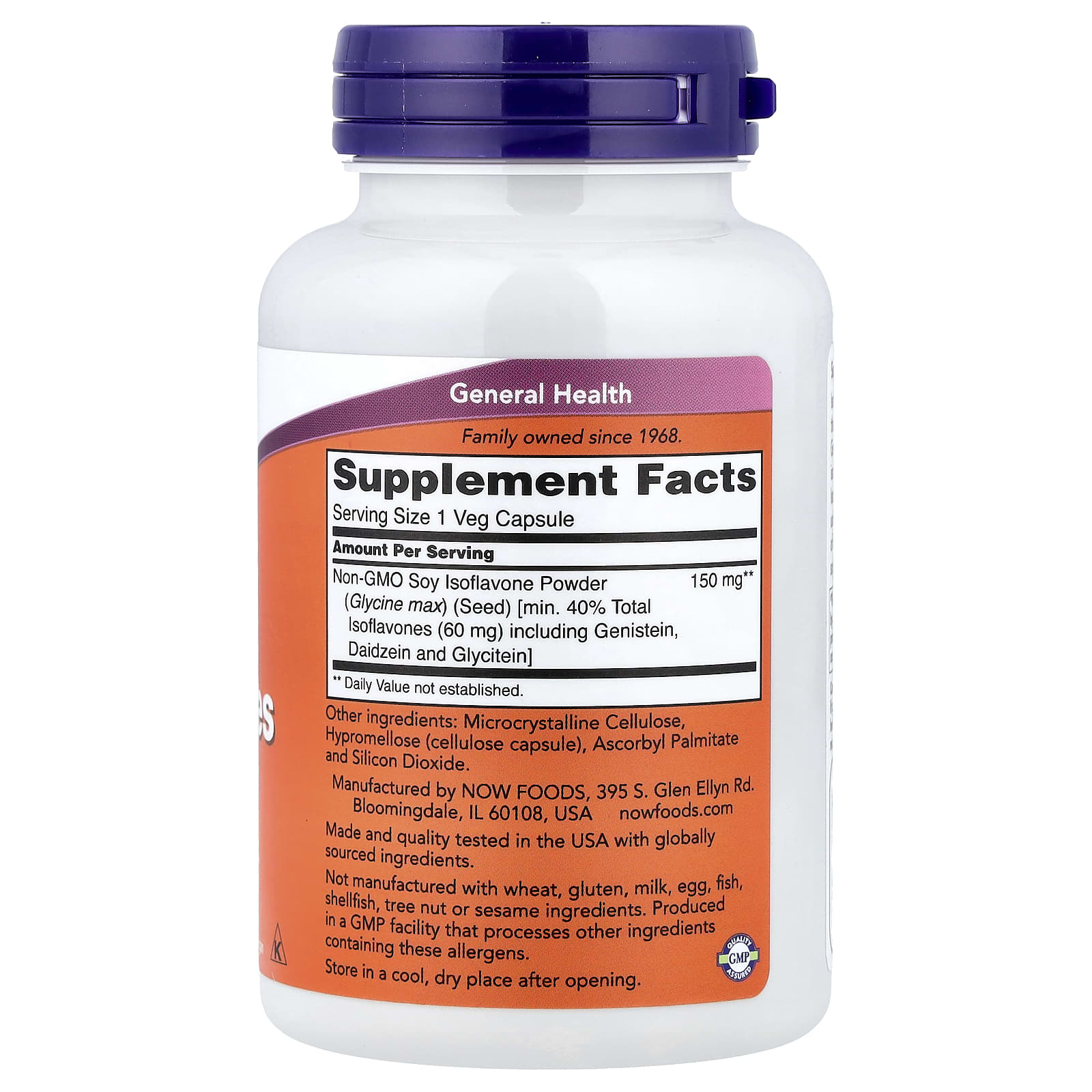 NOW Foods, Soy Isoflavones, 120 Veg Capsules - Image 2