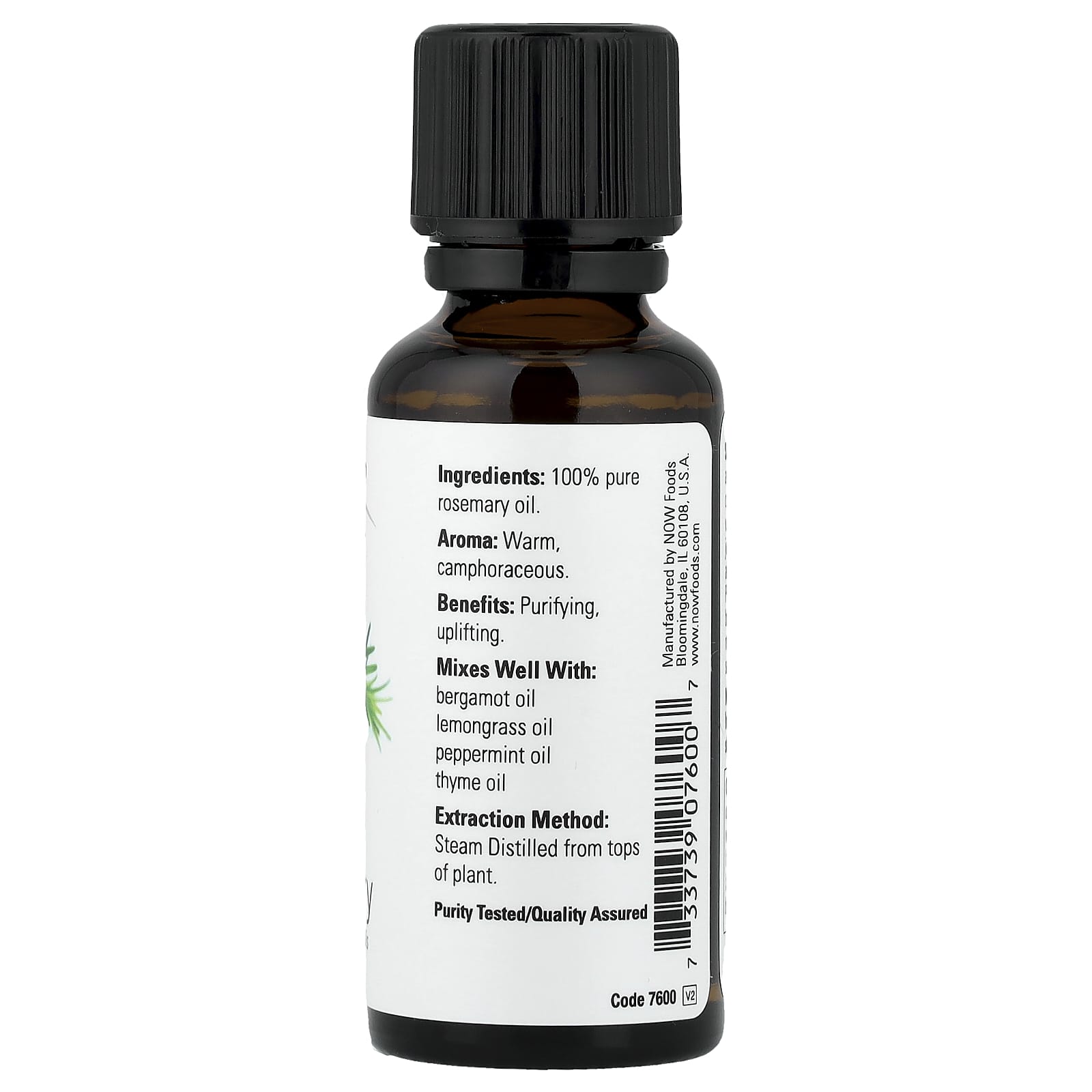 NOW Foods, Essential Oils, Rosemary, 1 fl oz (30 ml) - Image 2