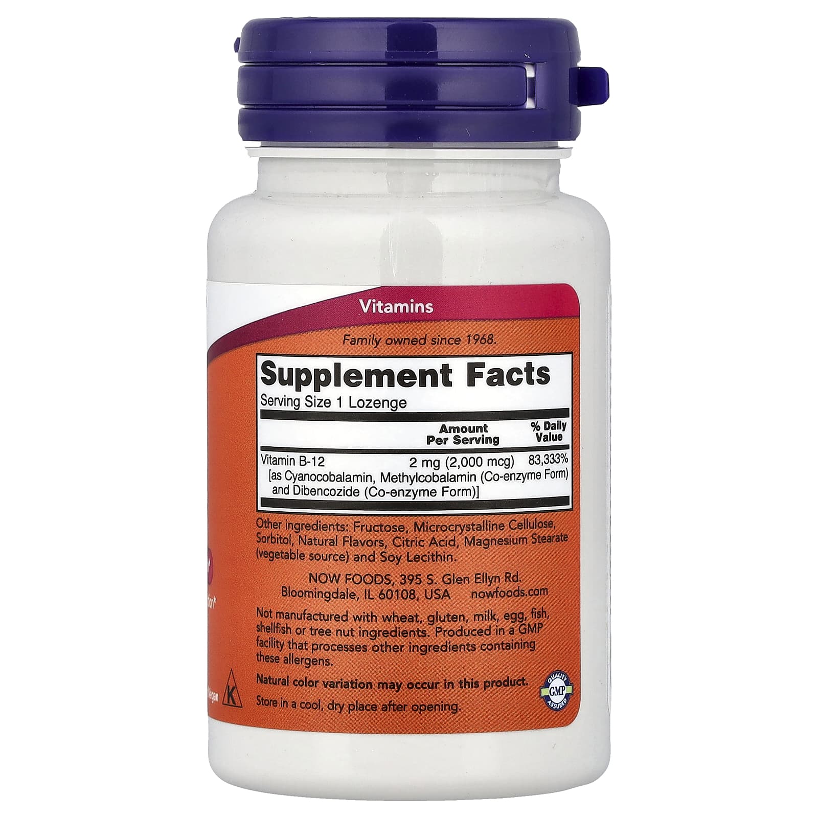 NOW Foods, B-12, 2,000 mcg, 100 Lozenges - Image 2
