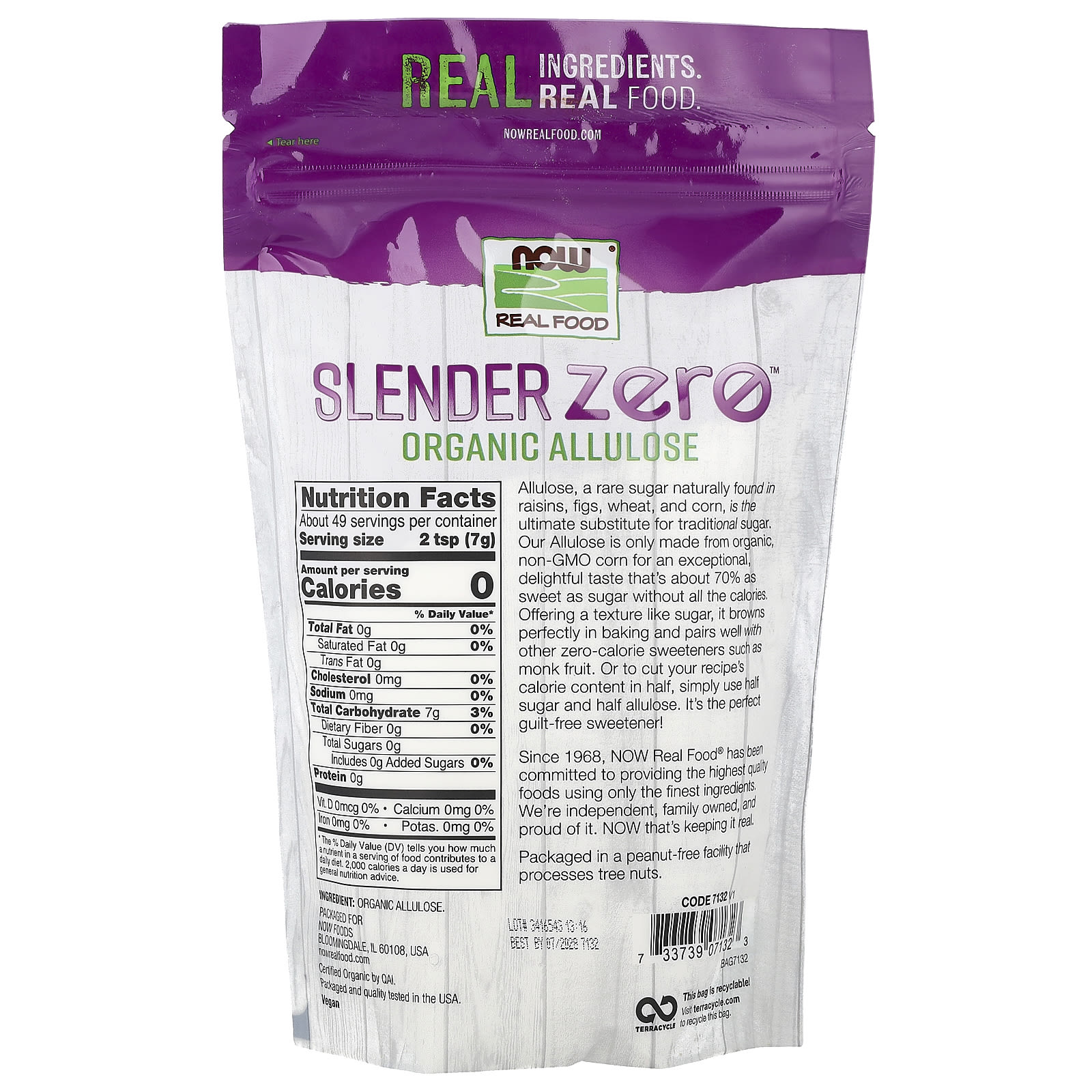 NOW Foods, Real Food, Slender Zero™ Organic Allulose, 12 oz (340 g) - Image 2