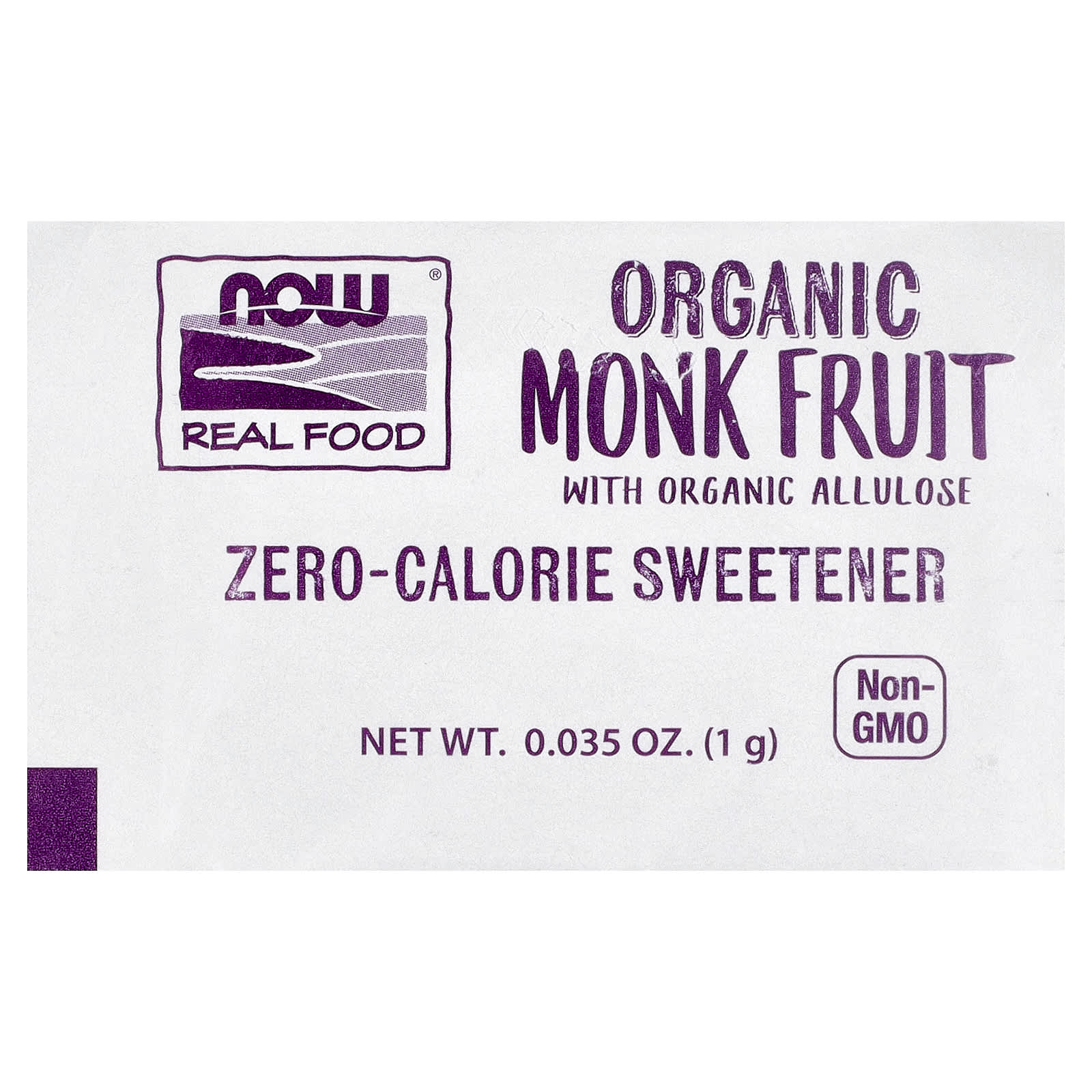 NOW Foods, Organic Monk Fruit, Zero-Calorie Sweetener, 70 Packets, 0.035 oz (1 g) Each - Image 3