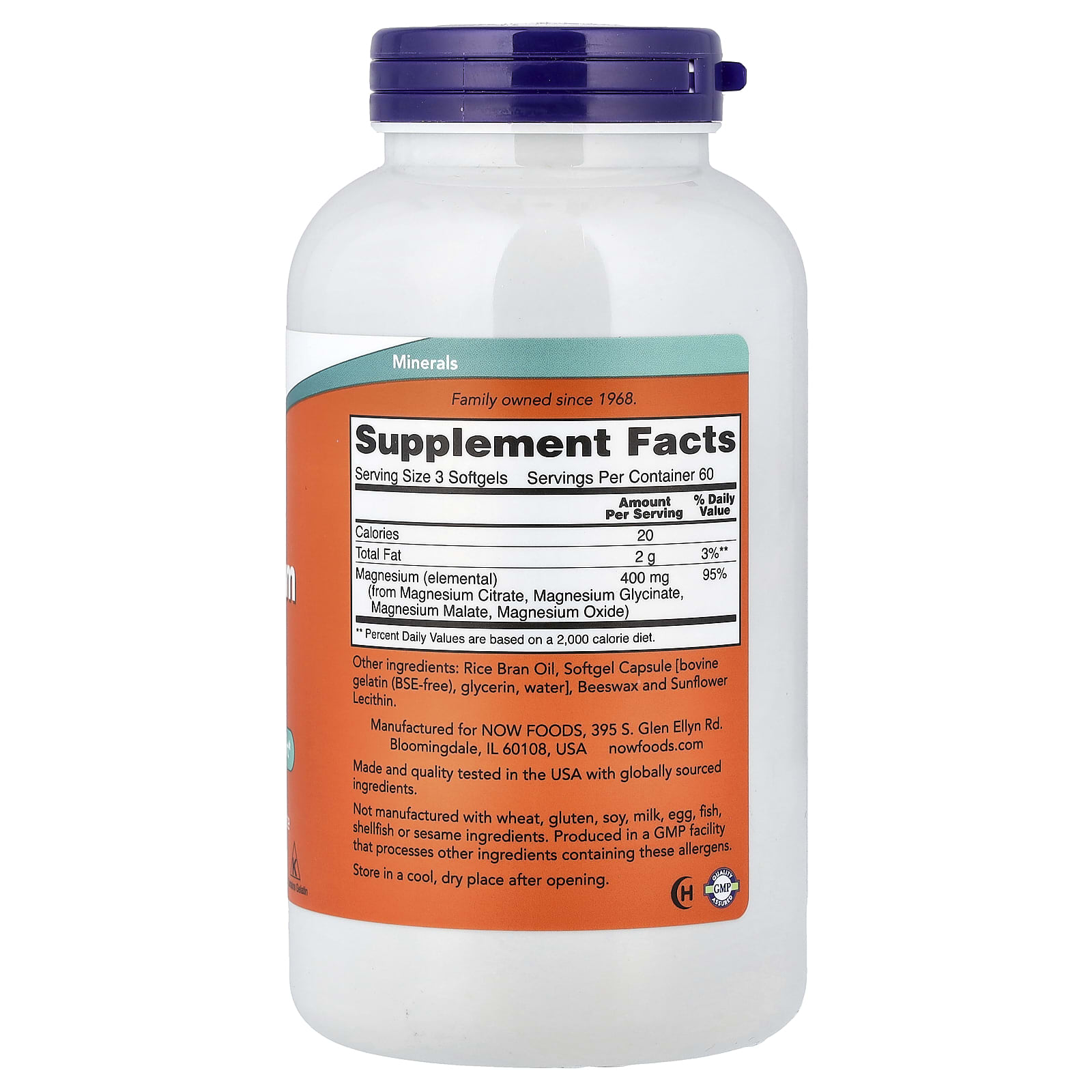 NOW Foods, Magnesium Citrate, 180 Softgels (133 mg per Softgel) - Image 2