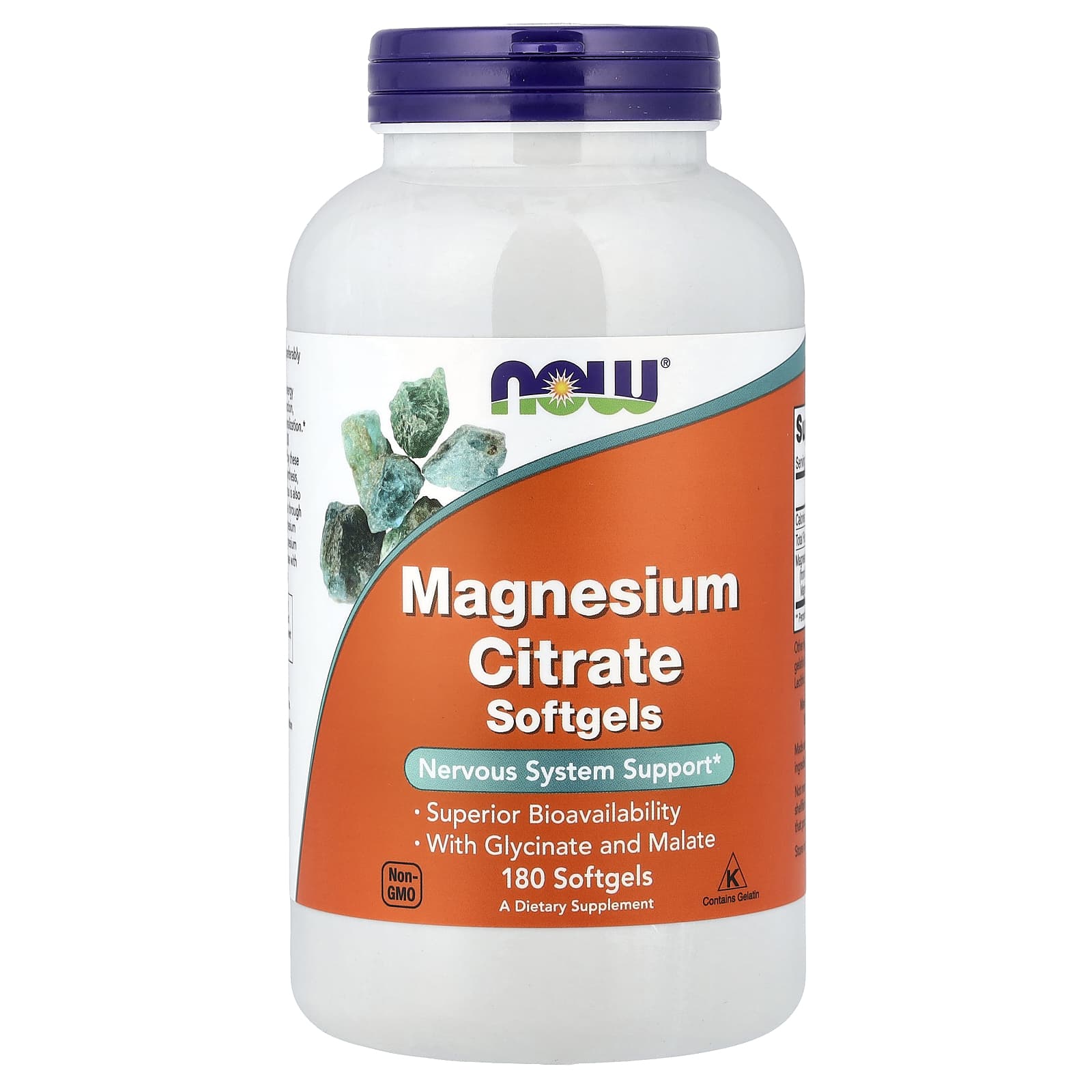NOW Foods, Magnesium Citrate, 180 Softgels (133 mg per Softgel) - Image 3