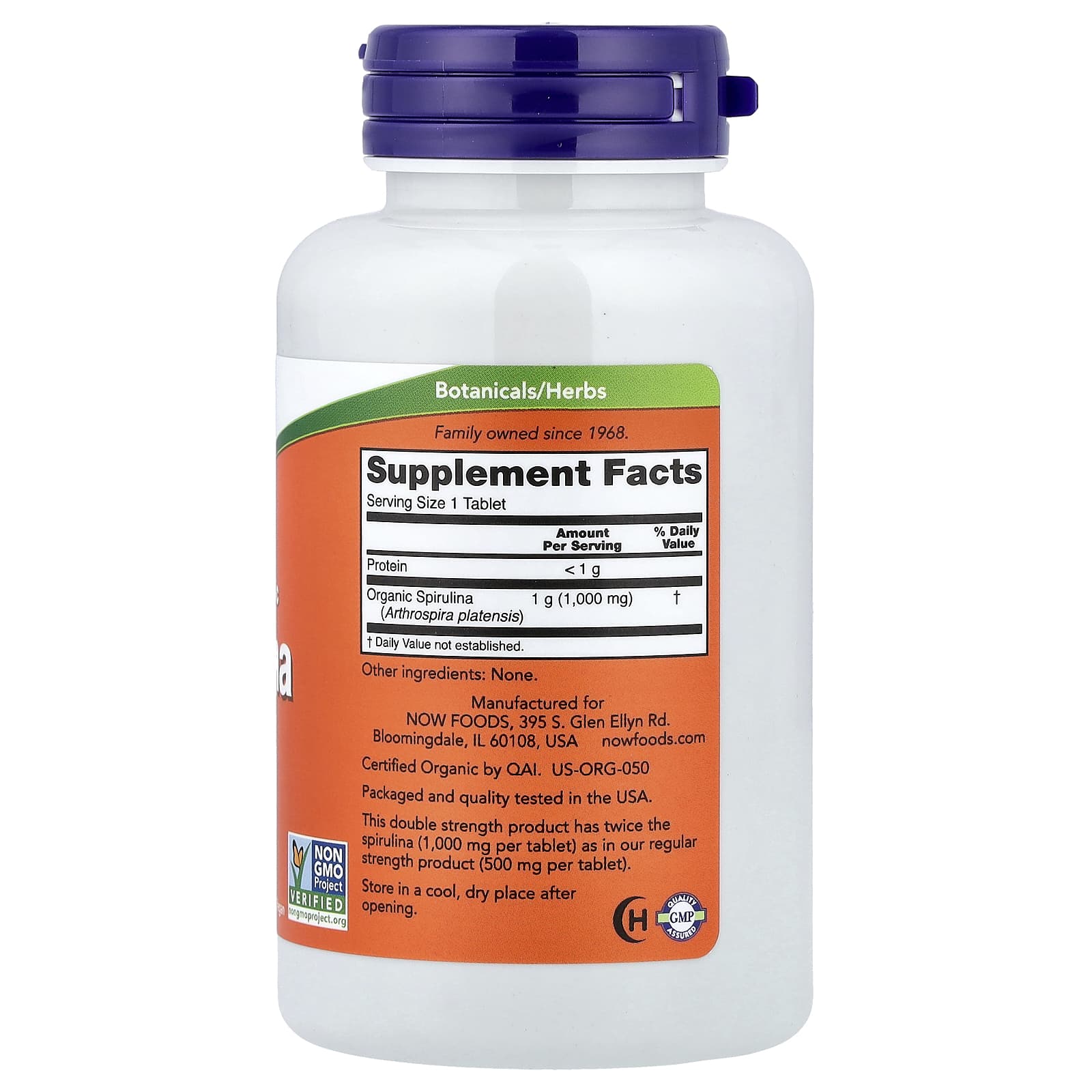 NOW Foods, Spirulina, 1,000 mg, 120 Tablets - Image 2