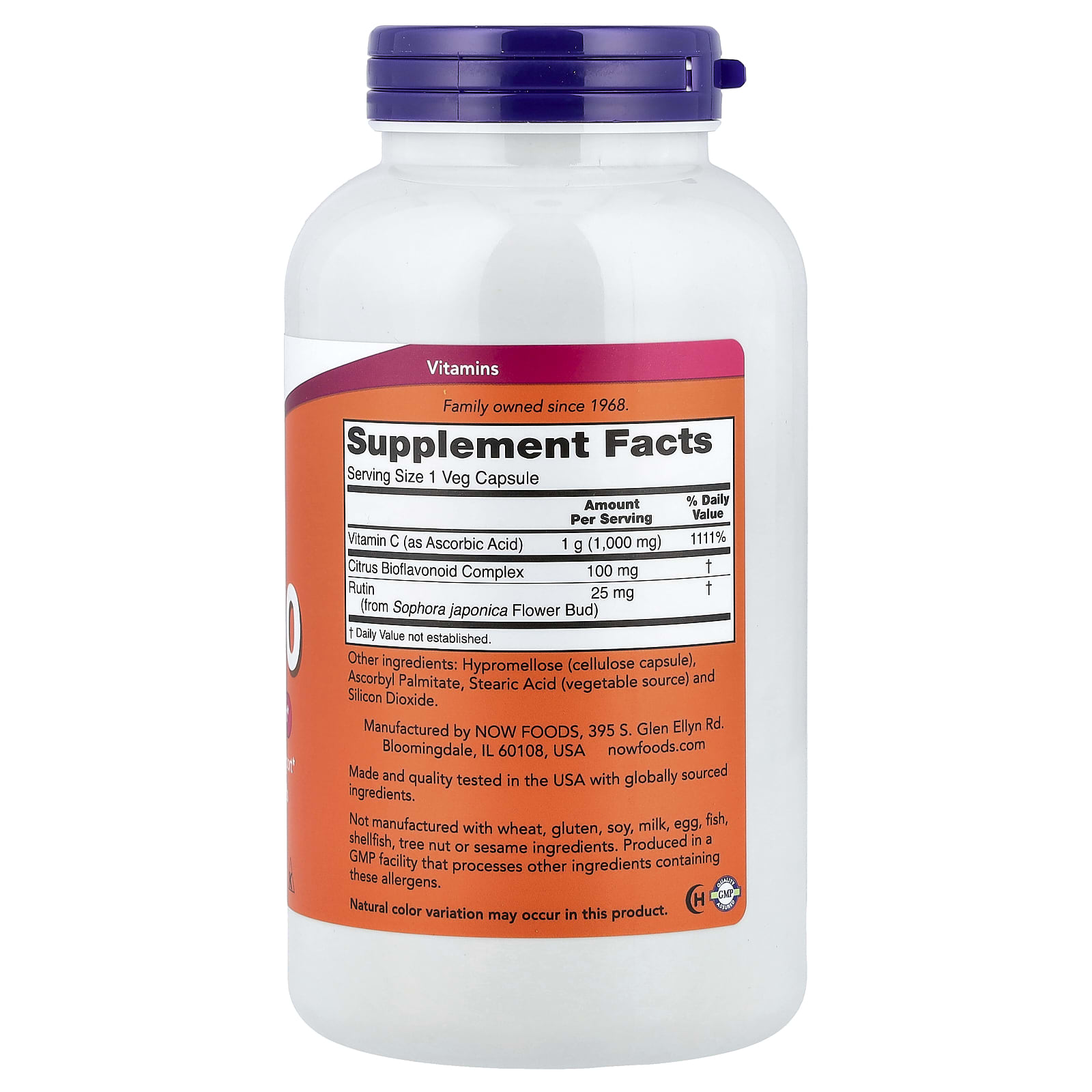NOW Foods, C-1000 with Bioflavonoids, 250 Veg Capsules - Image 2